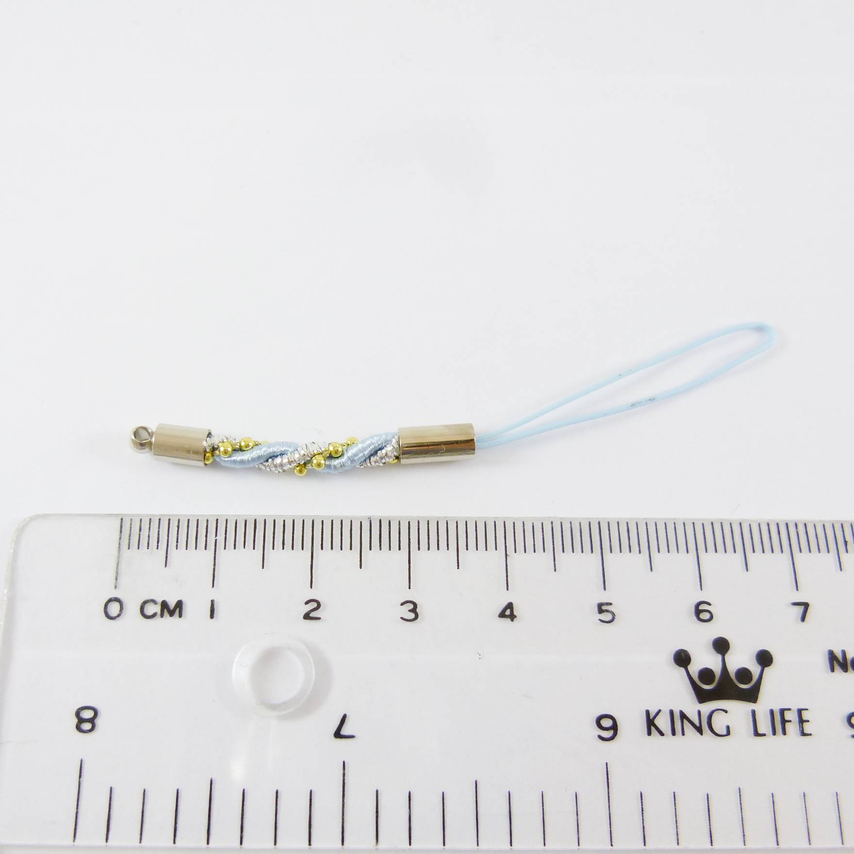 正白K色螺旋吊繩-淺筆藍