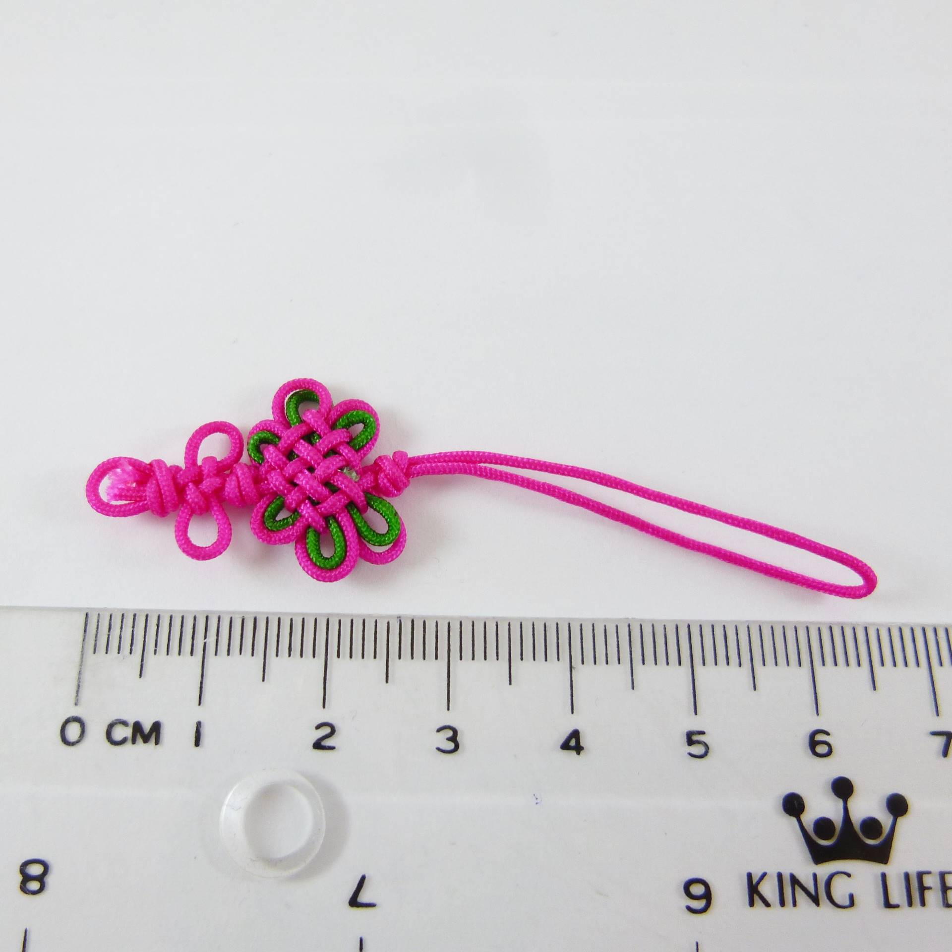 雙色盤長+萬字結吊繩-淺粉紅