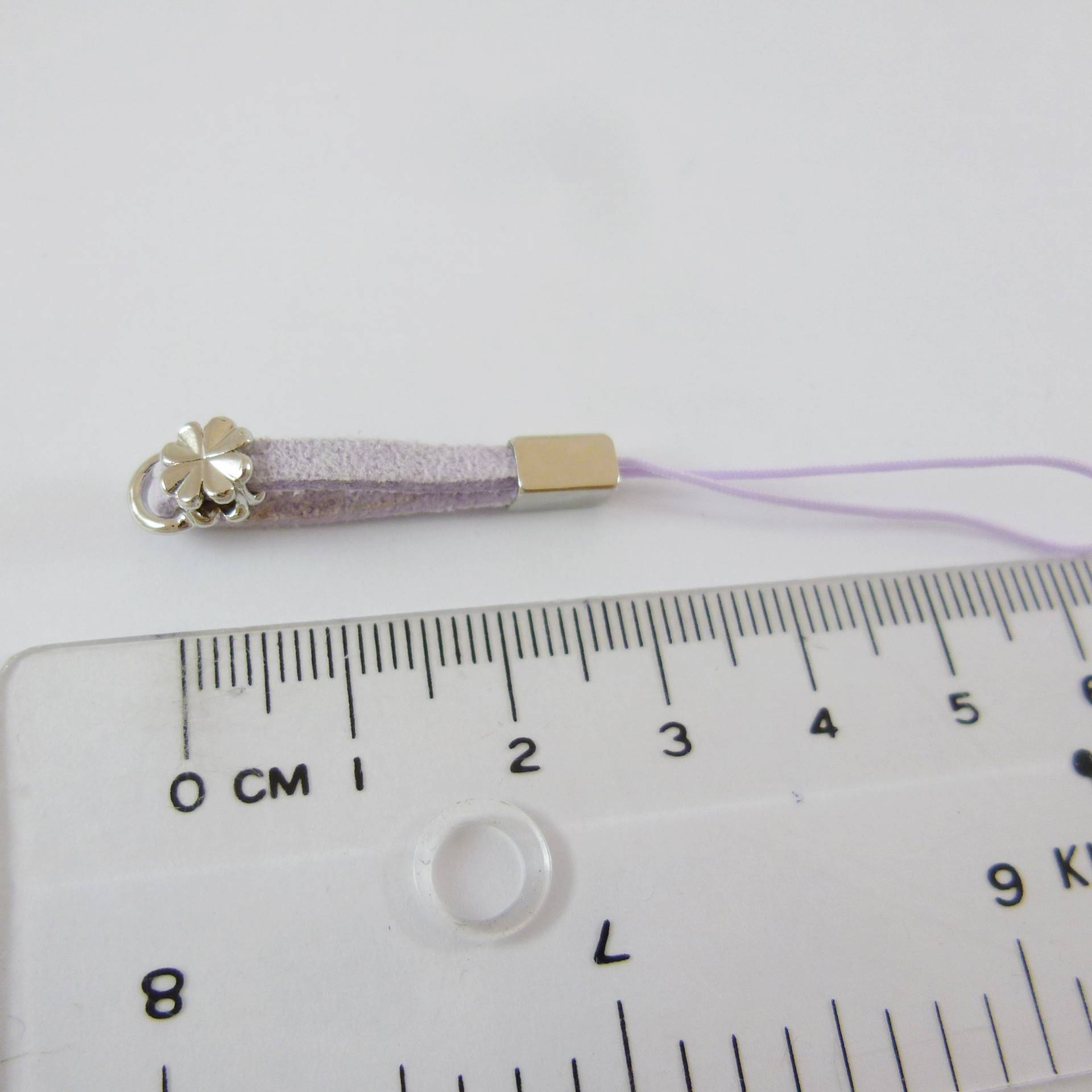 正白K色小花麂皮吊繩-夢幻紫