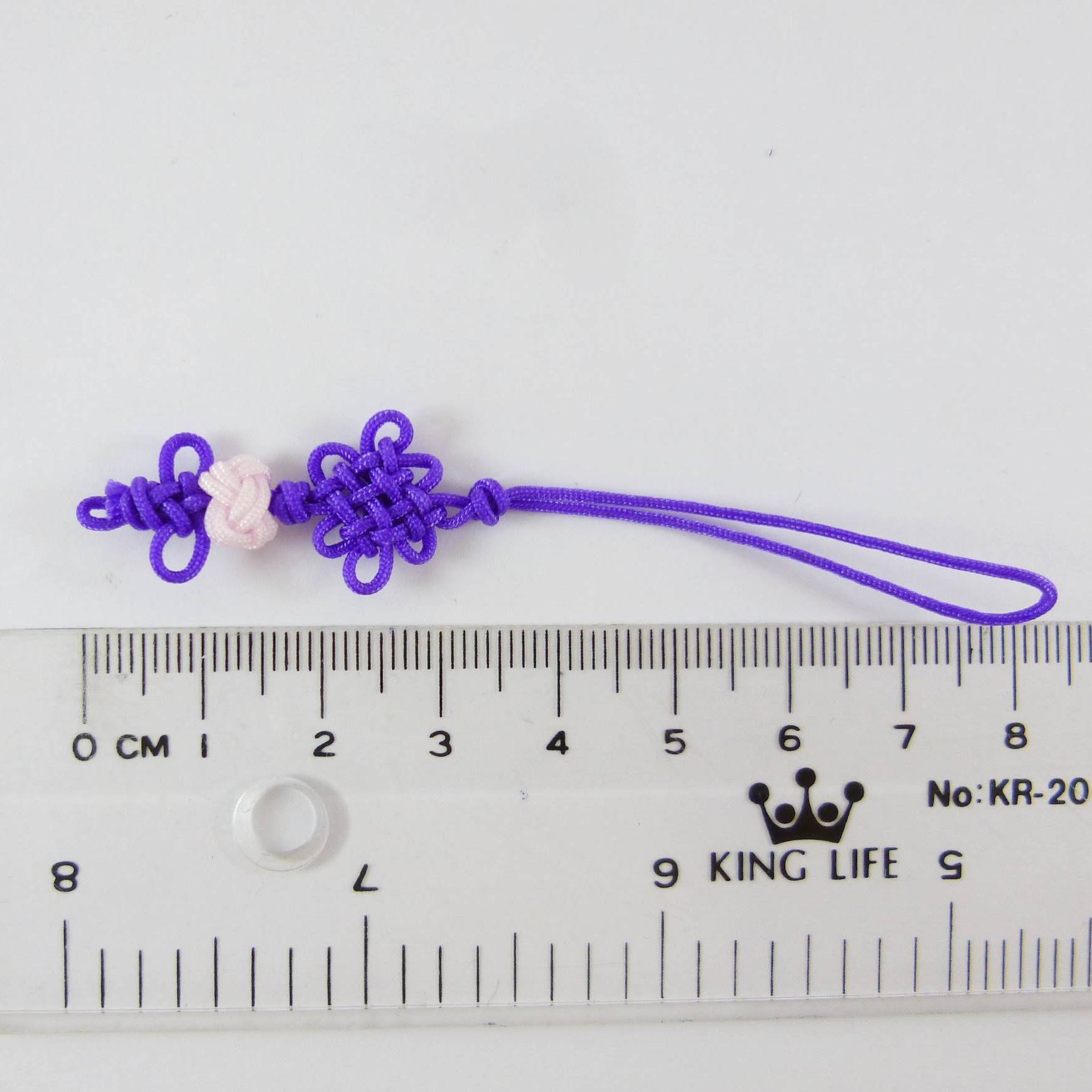 盤長+鈕扣+萬字結吊繩-紫羅蘭