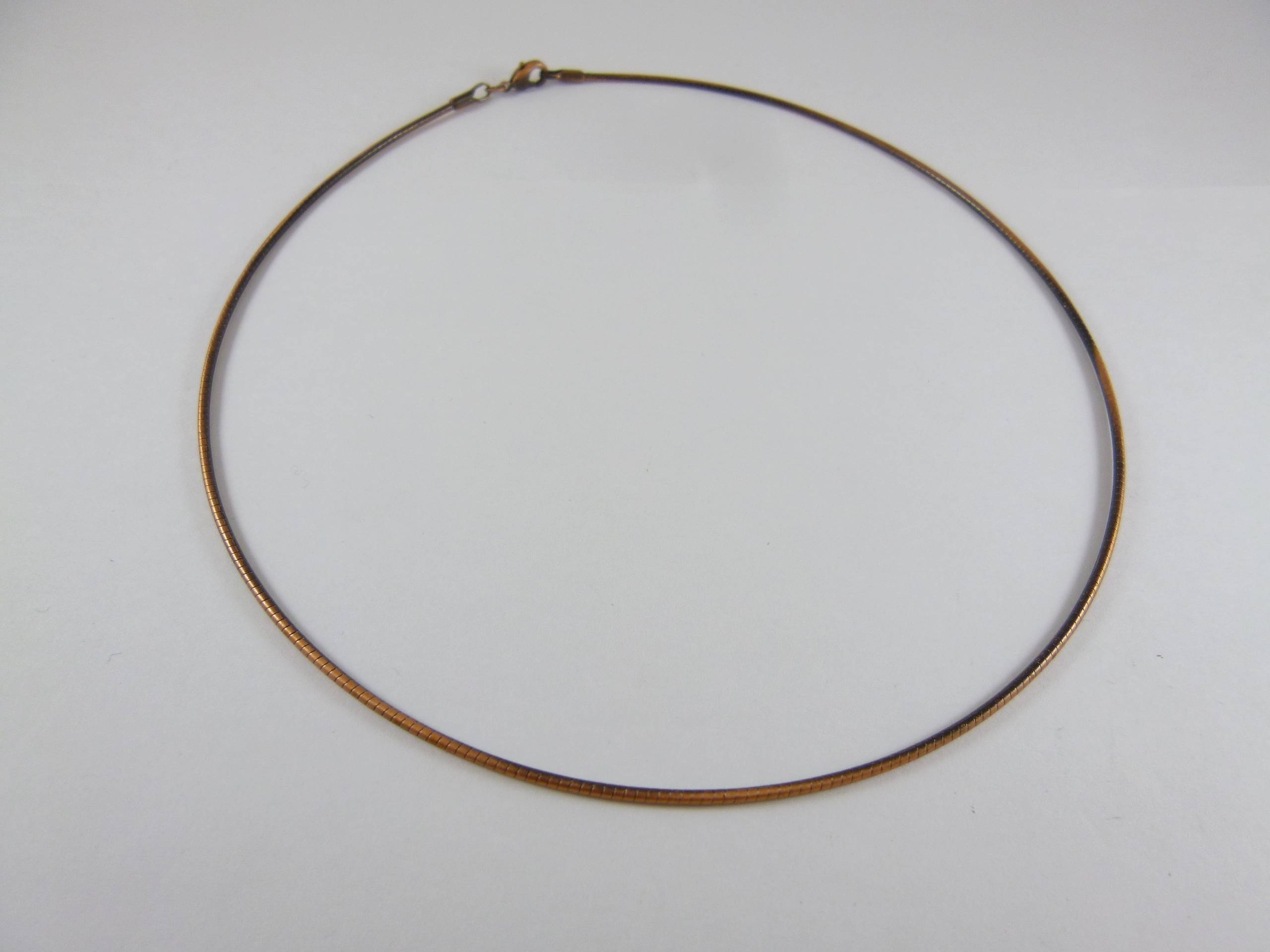 銅鍍紅古銅色刻紋頸鍊