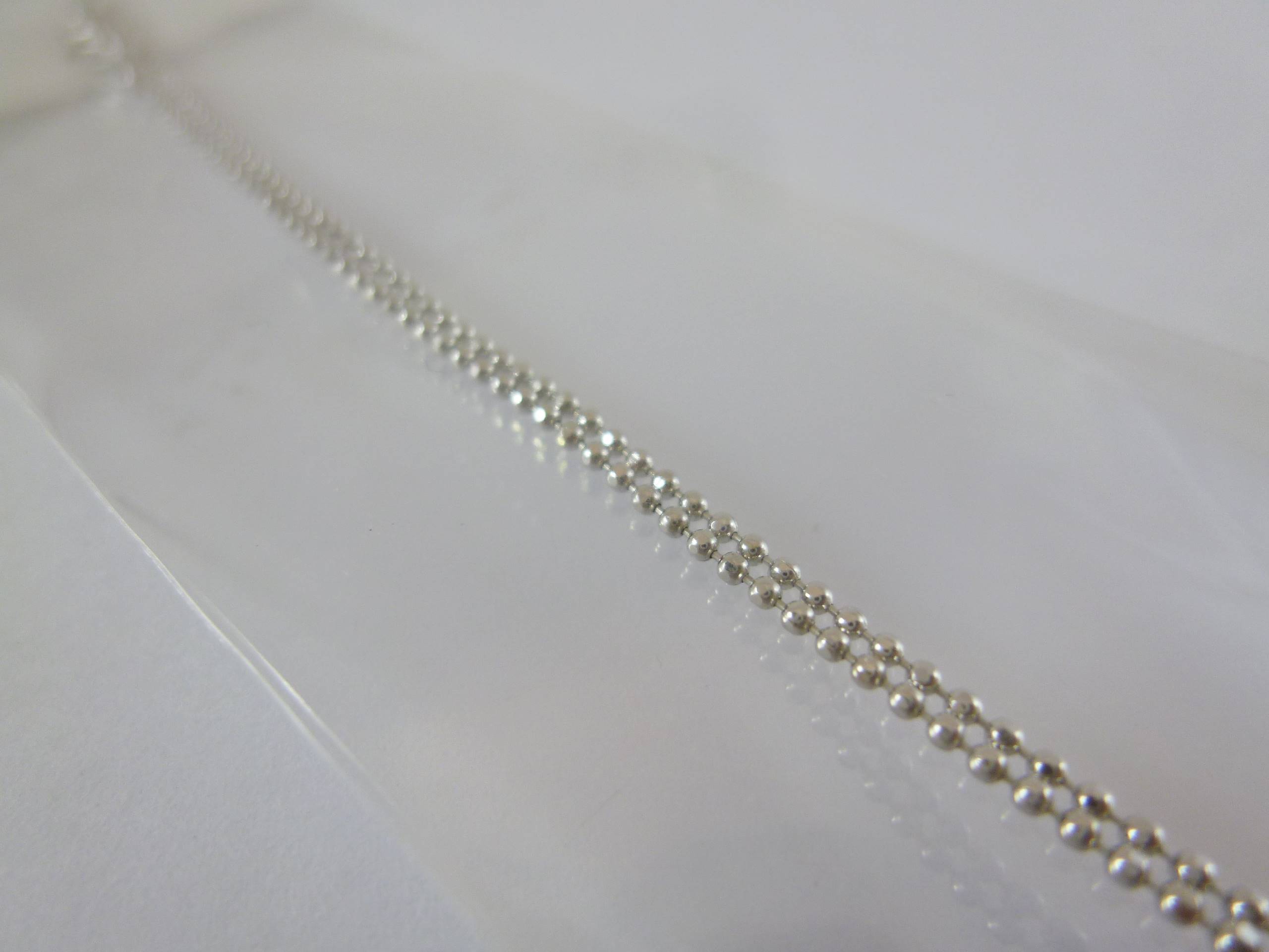 18吋白k1mm珠鍊項鍊