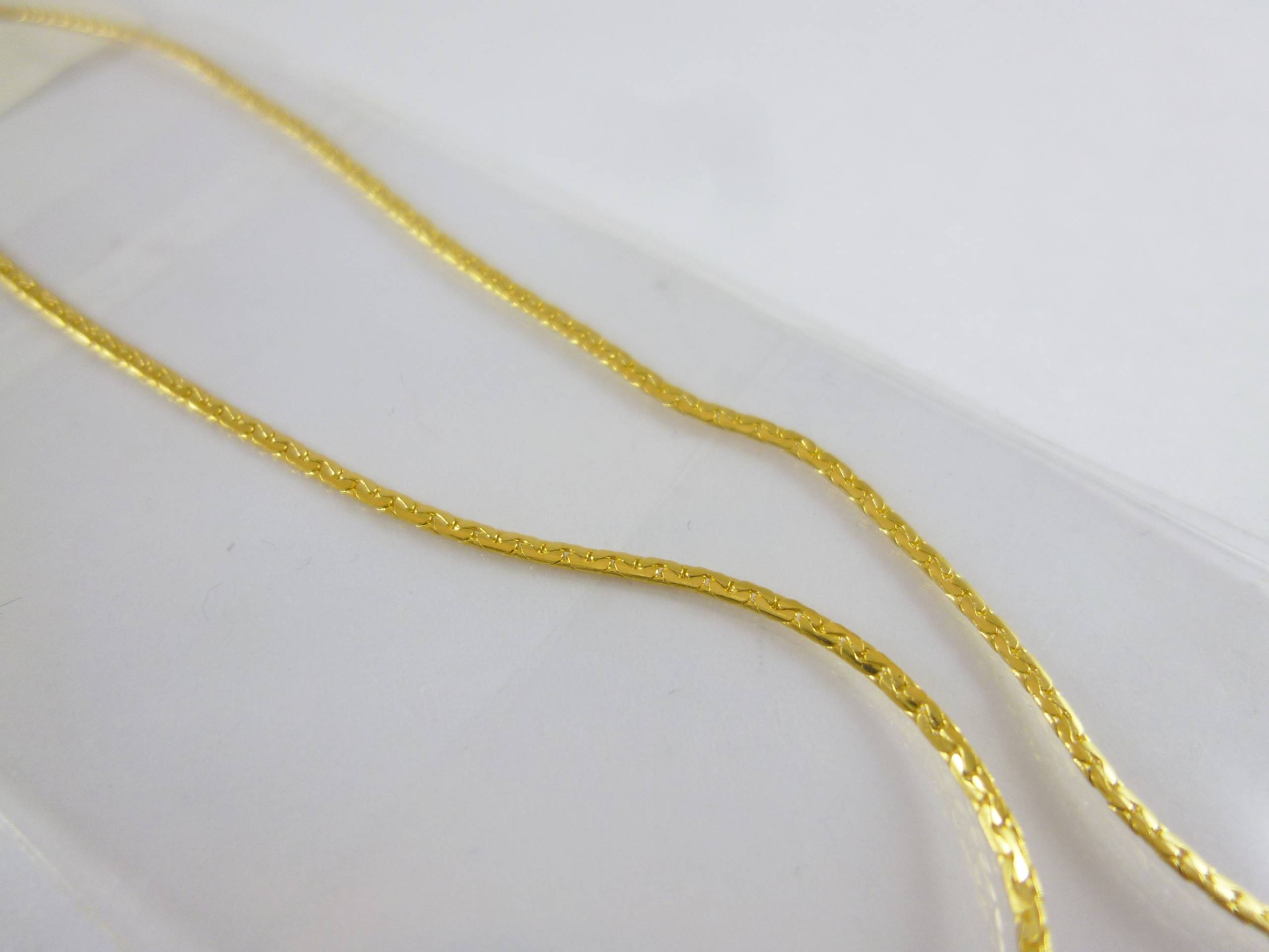 銅鍍金色日製扁紋項鍊