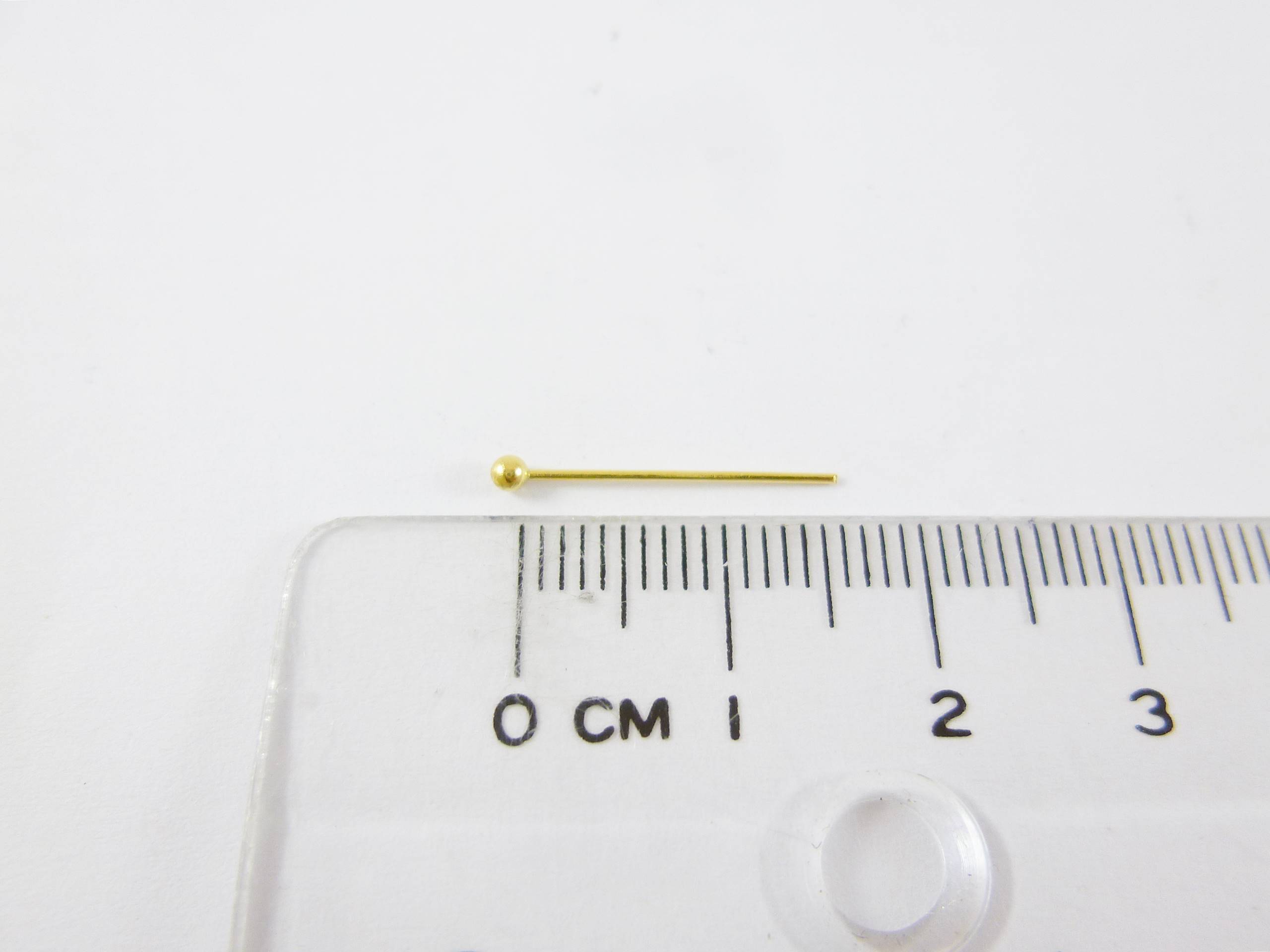 銅鍍金色小頭珠針-0.5x16mm