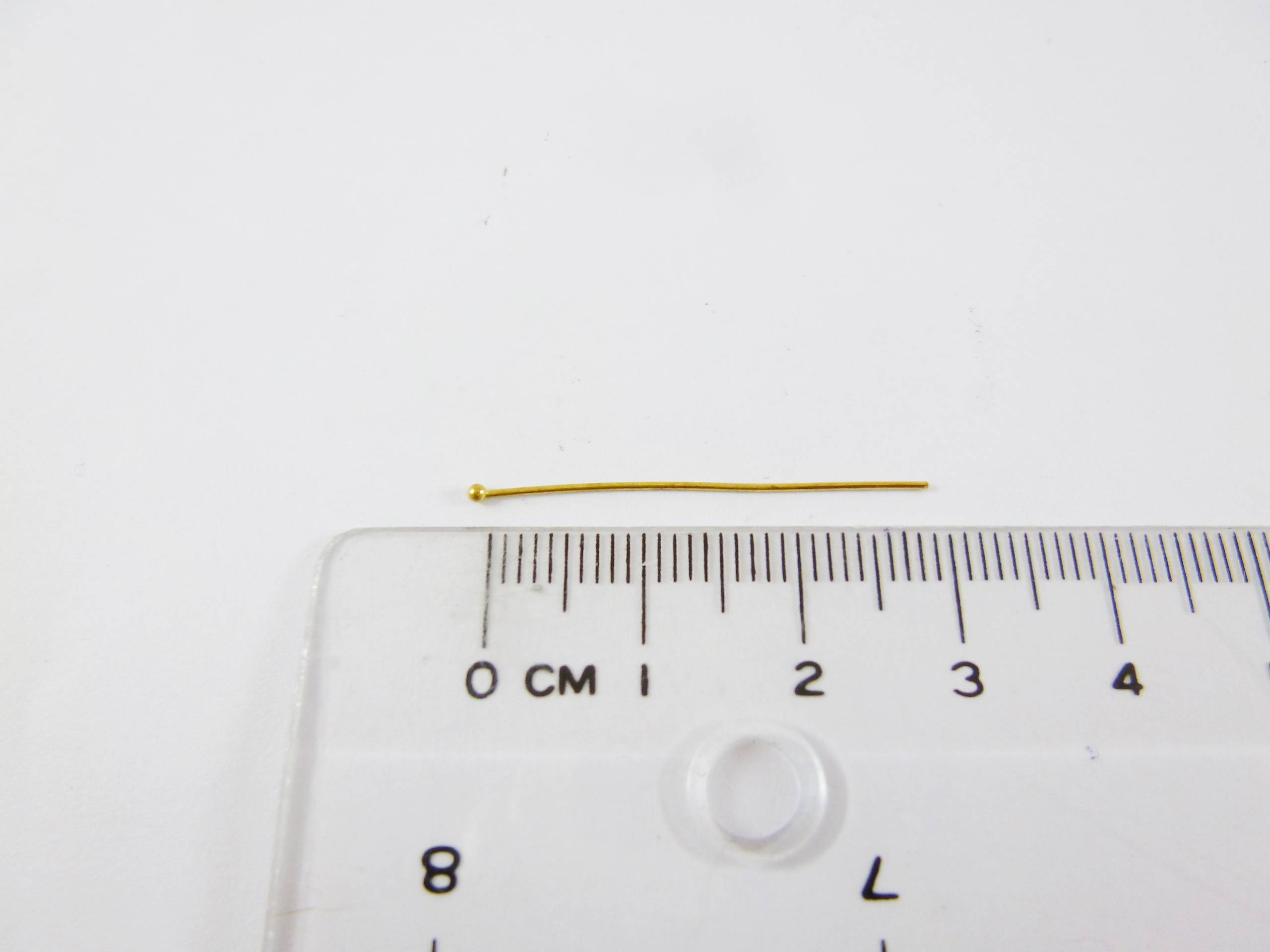 銅鍍金色小頭珠針-0.6x30mm