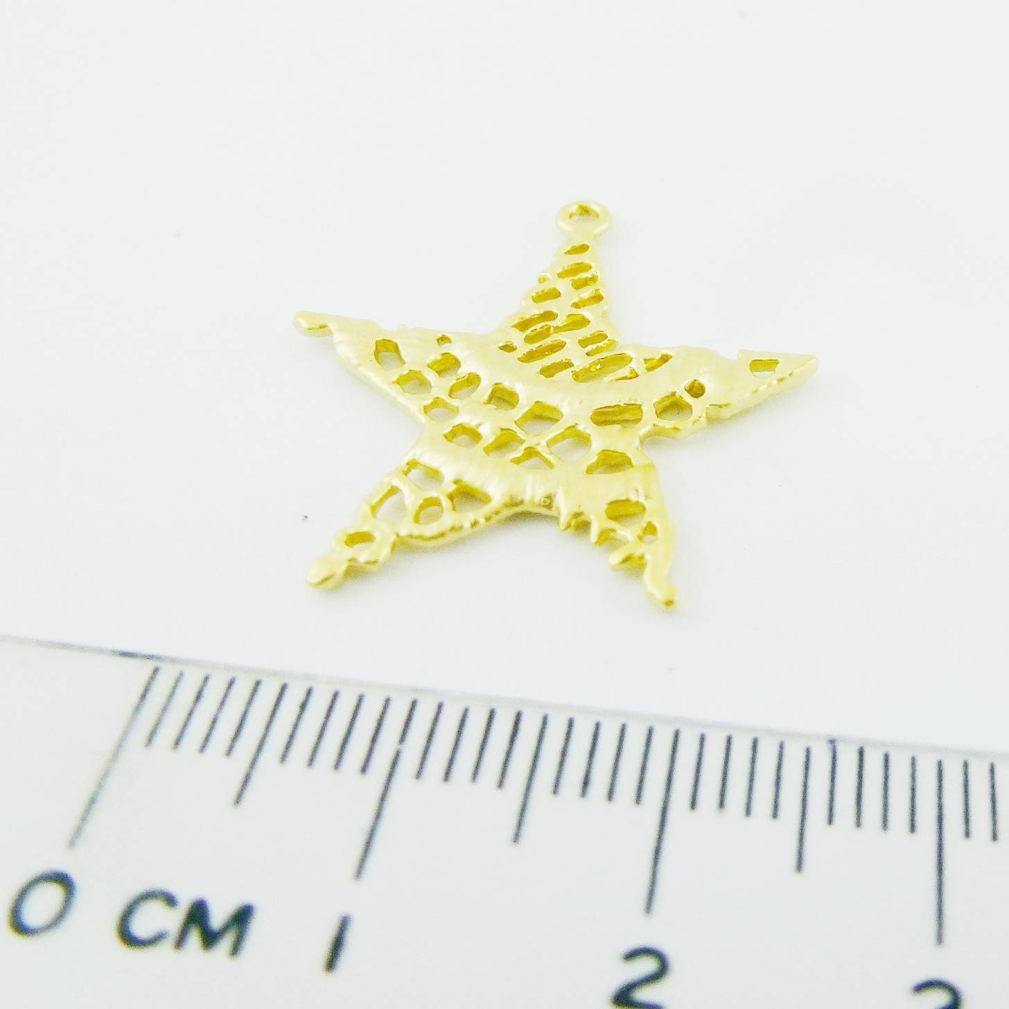 銅鍍霧金色單孔鏤空花紋星星