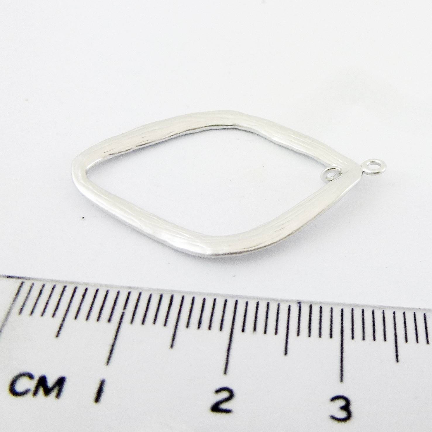 銅鍍霧銀色雙孔不規則變形