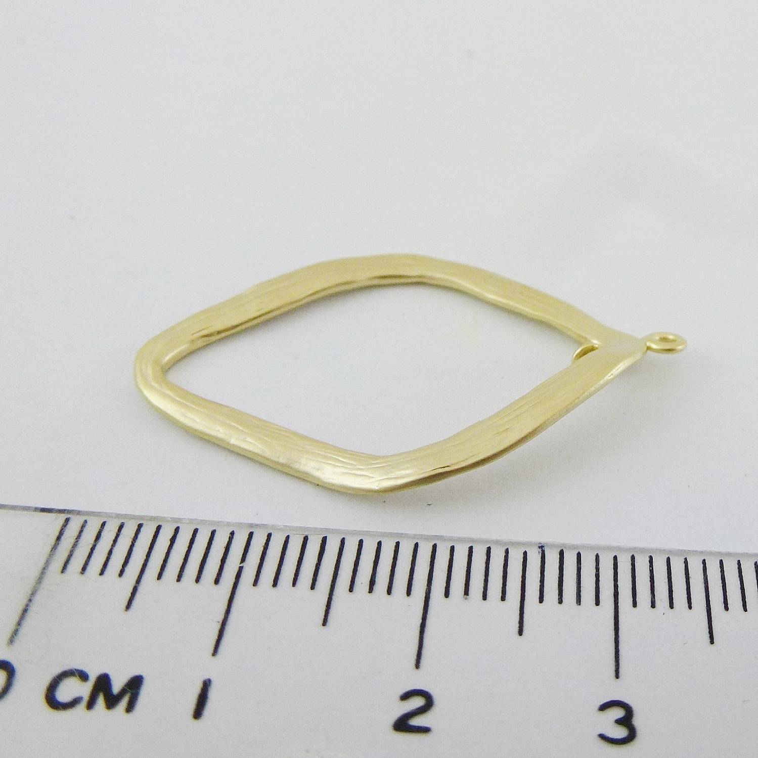 銅鍍霧金色雙孔不規則菱形