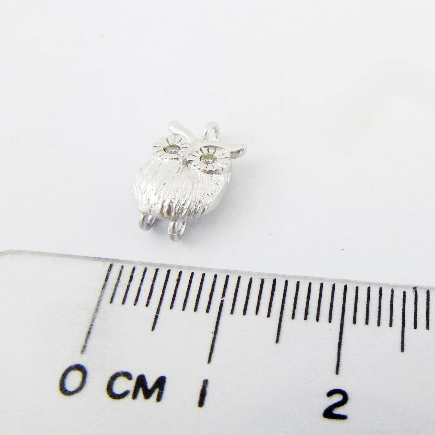 銅鍍霧銀色三孔貓頭鷹