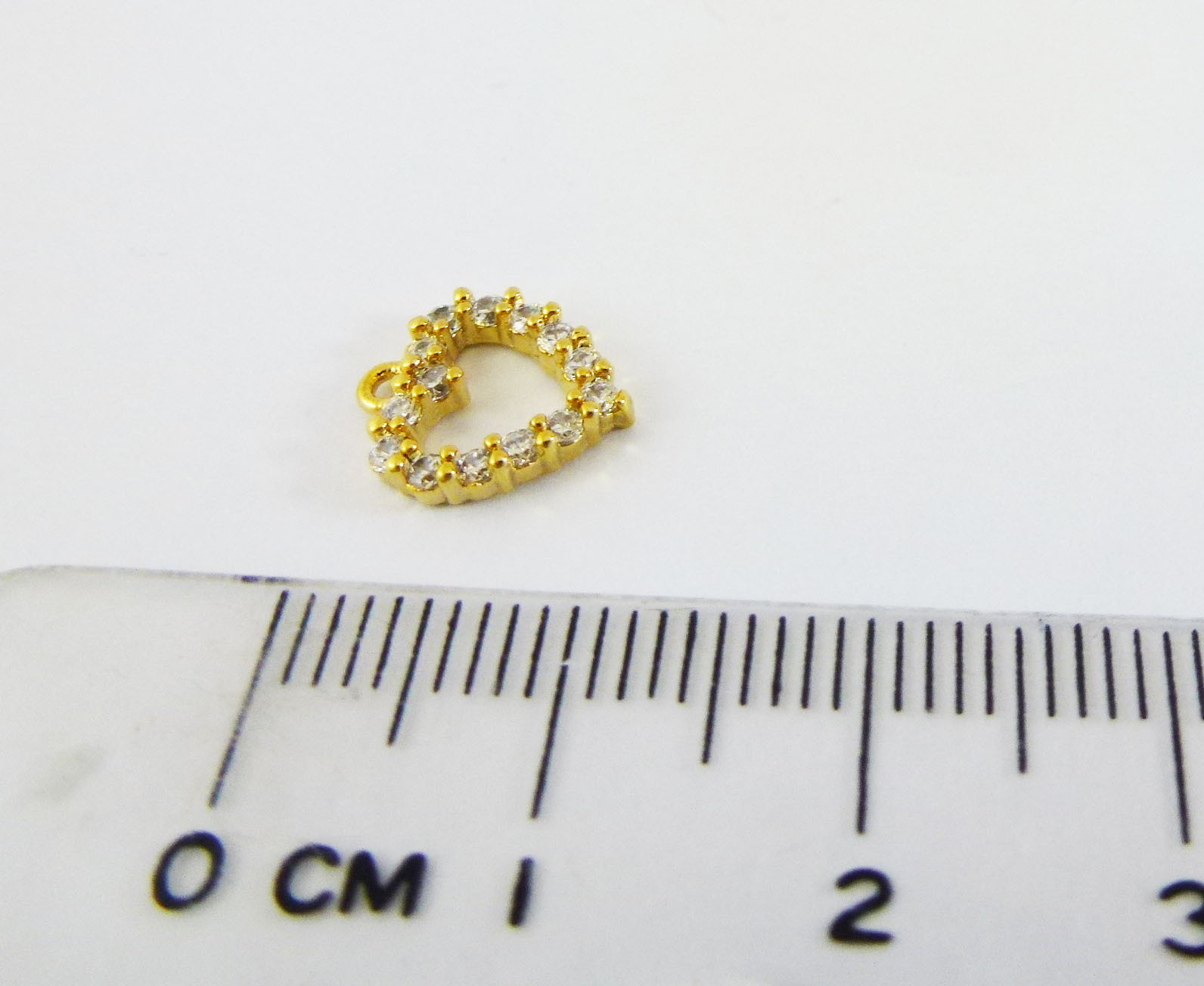 9mm銅鍍金色單孔鑲鑽空心