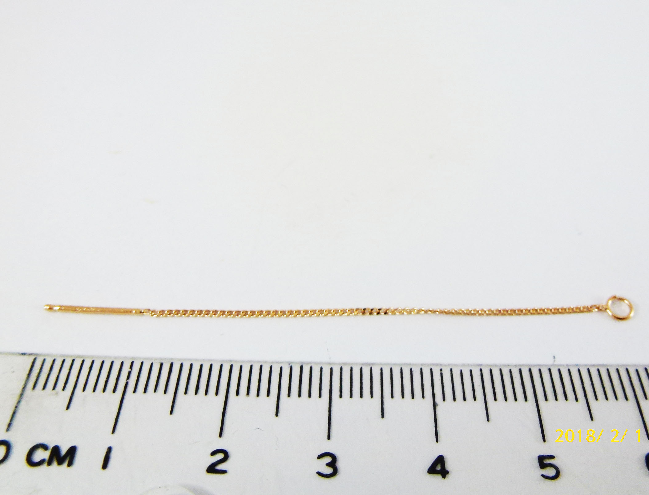 60mm純銀鍍玫瑰金色耳鍊