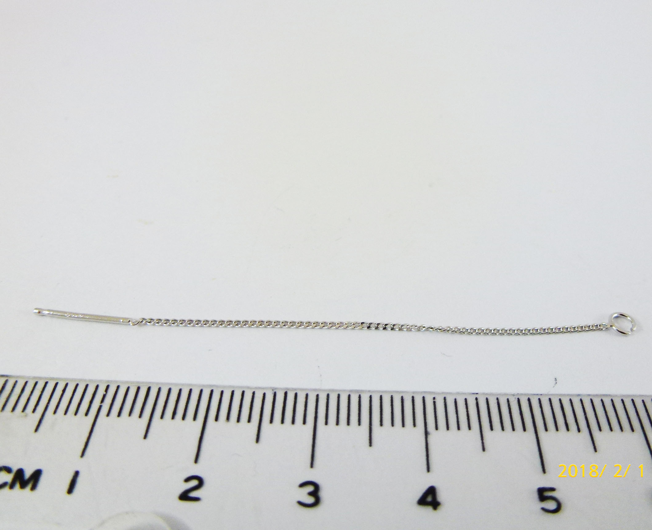 60mm純銀鍍正白K色耳鍊