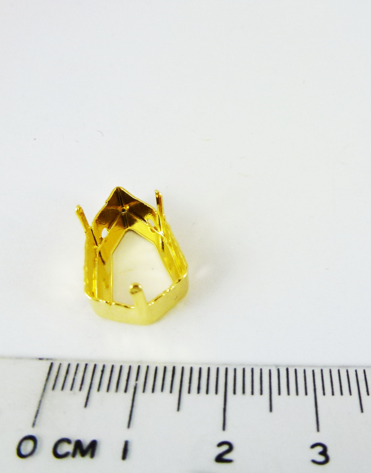 18.7X11.8mm銅鍍金色修長閃亮三角座台