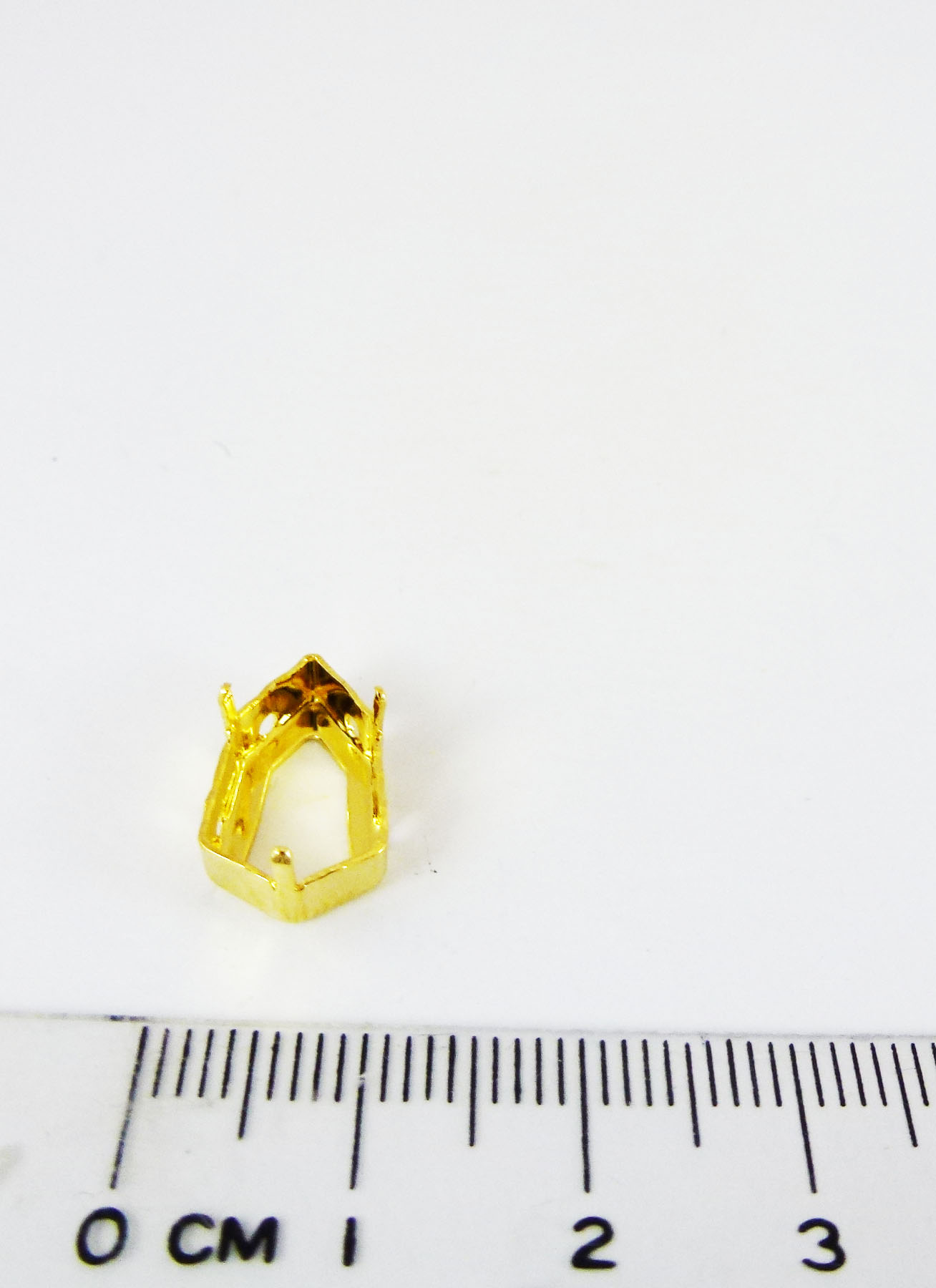 13.6X8.6mm銅鍍金色修長閃亮三角座台