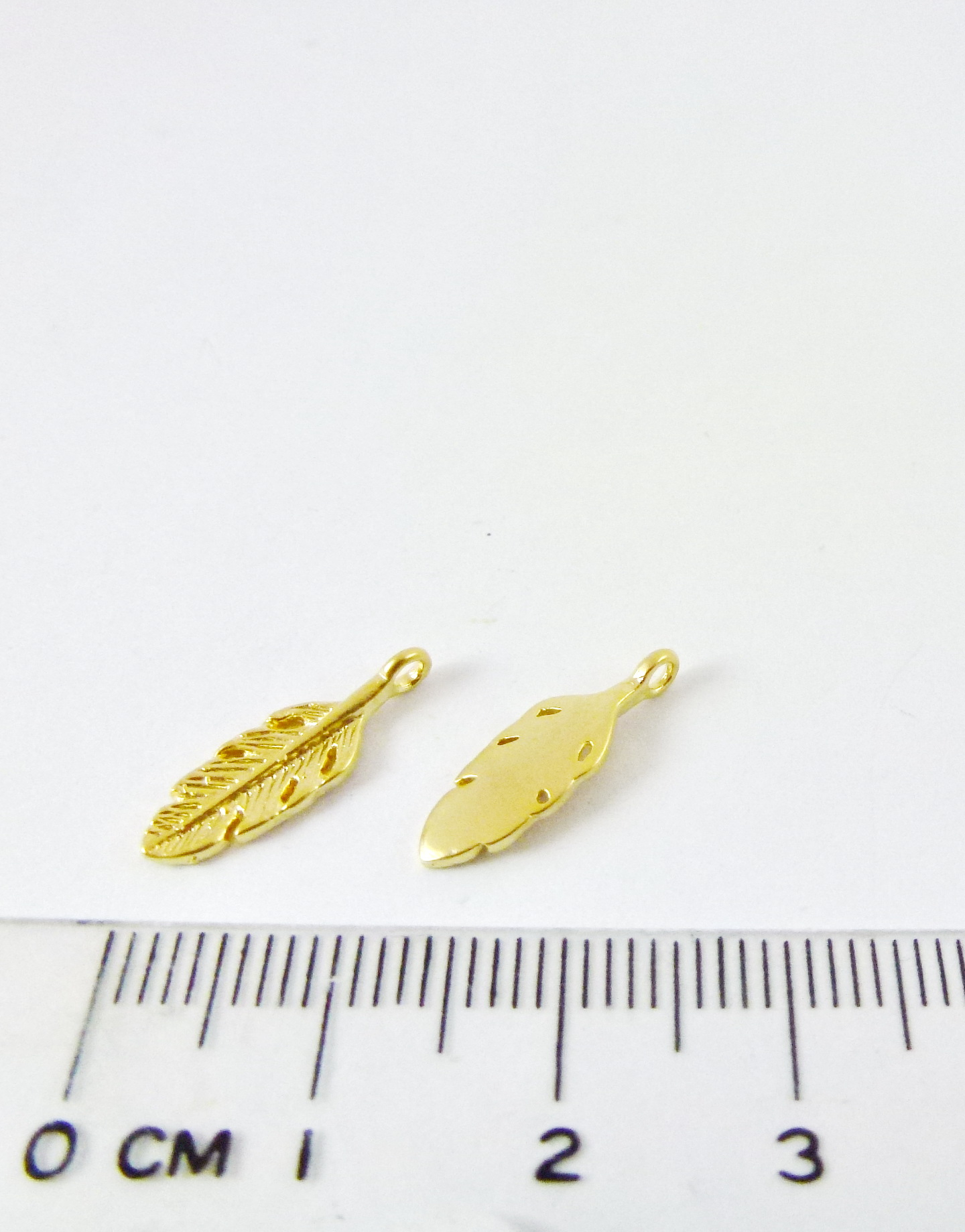 15mm銅鍍霧金色單孔羽狀葉