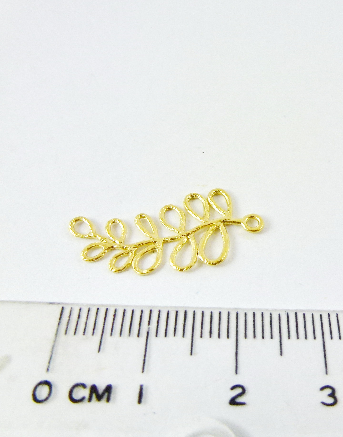 20mm銅鍍霧金色單孔圓空心葉