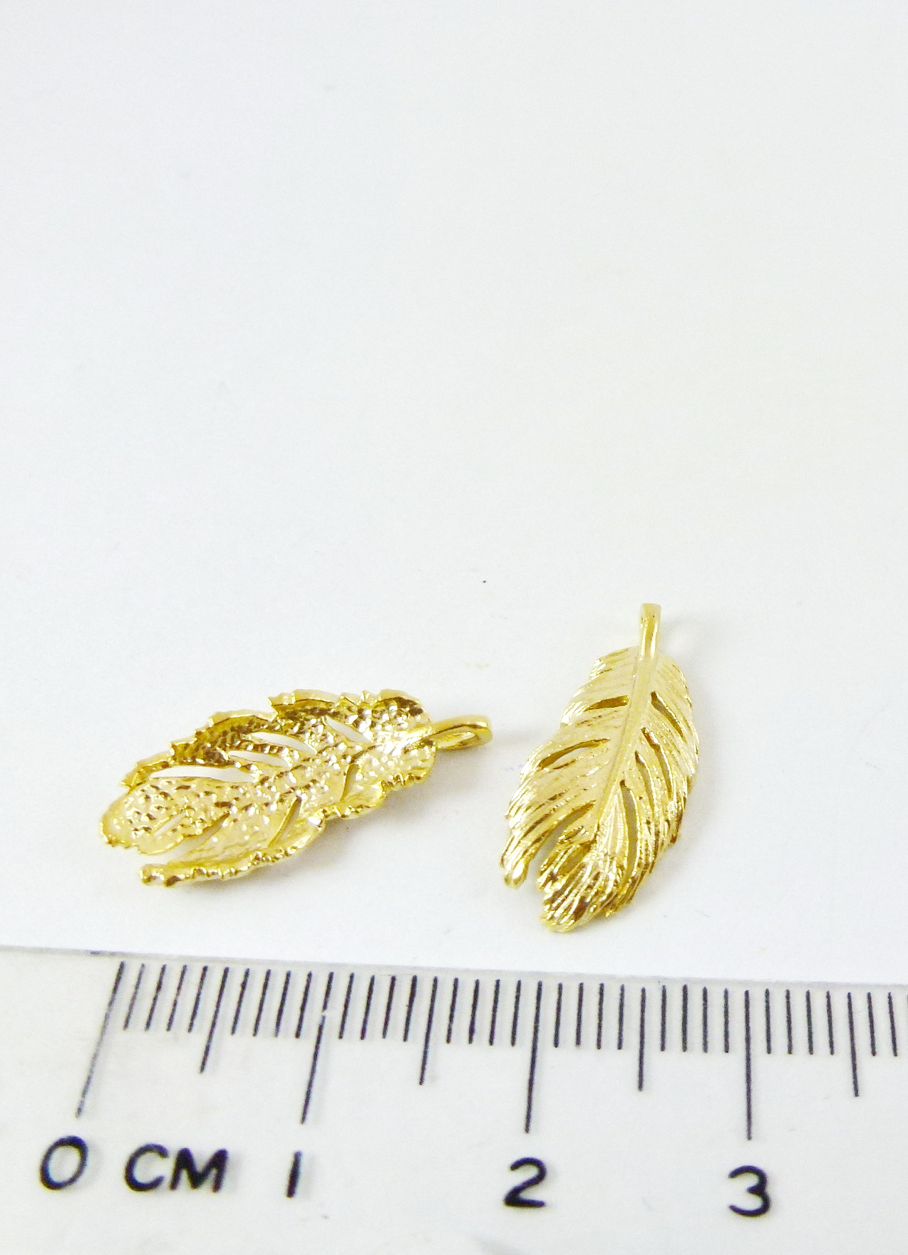 18mm銅鍍霧金色單孔羽狀葉