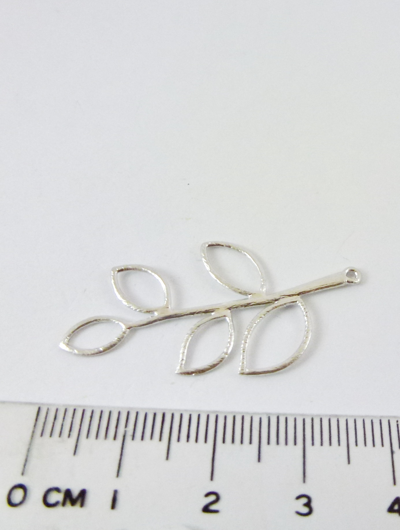 35mm銅鍍霧銀色單孔空心葉