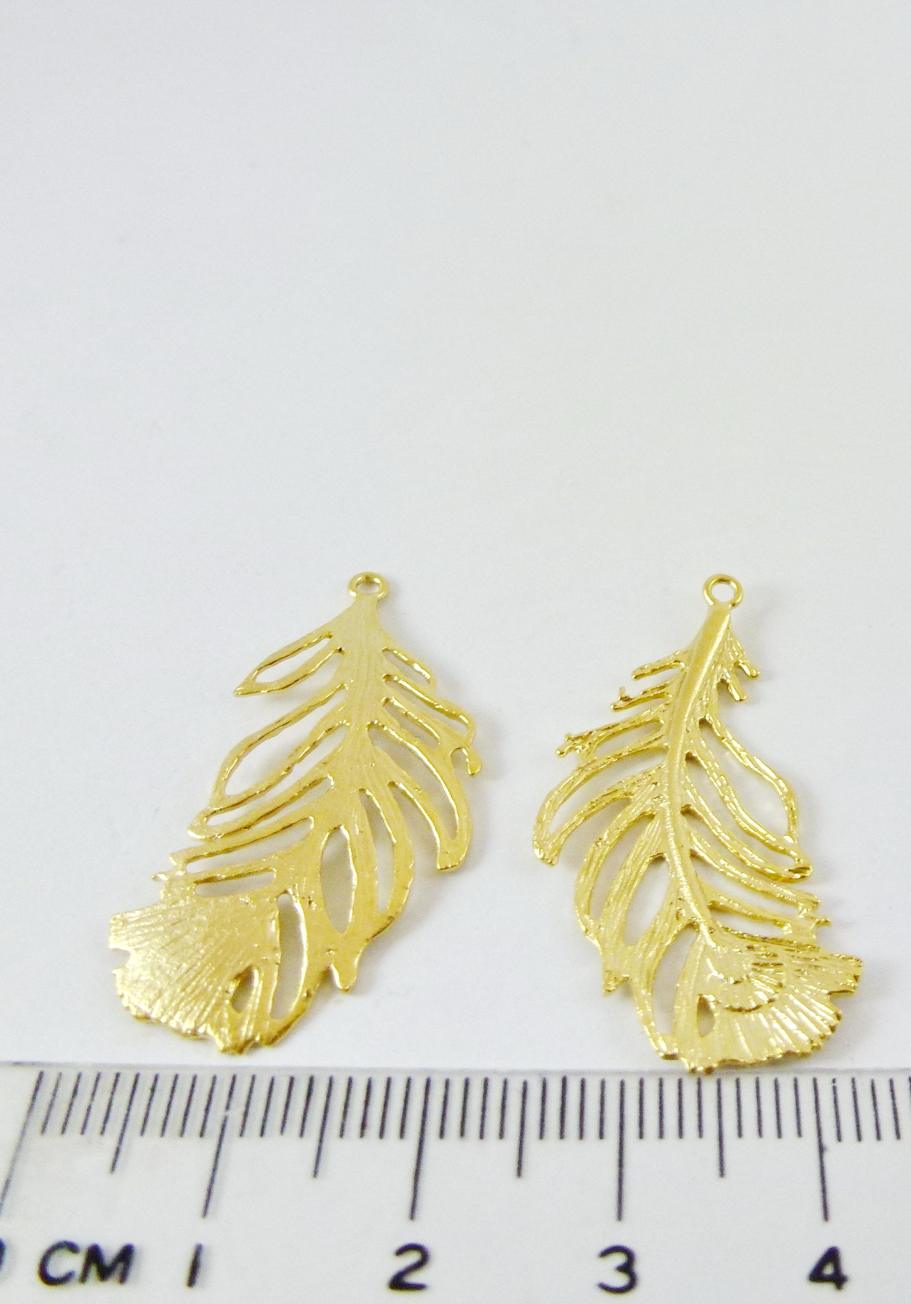 32mm銅鍍霧金色單孔羊齒葉