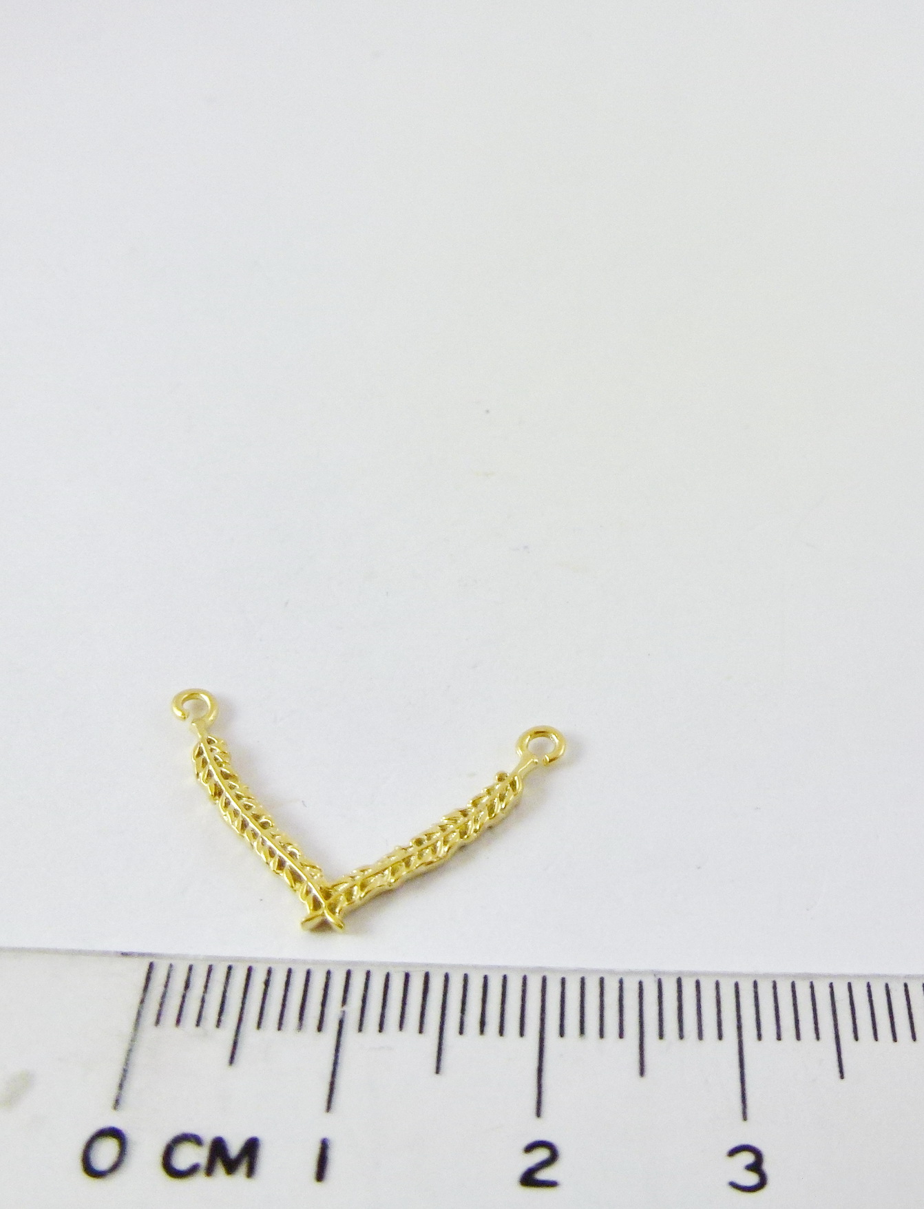 銅鍍霧金色雙孔V字葉