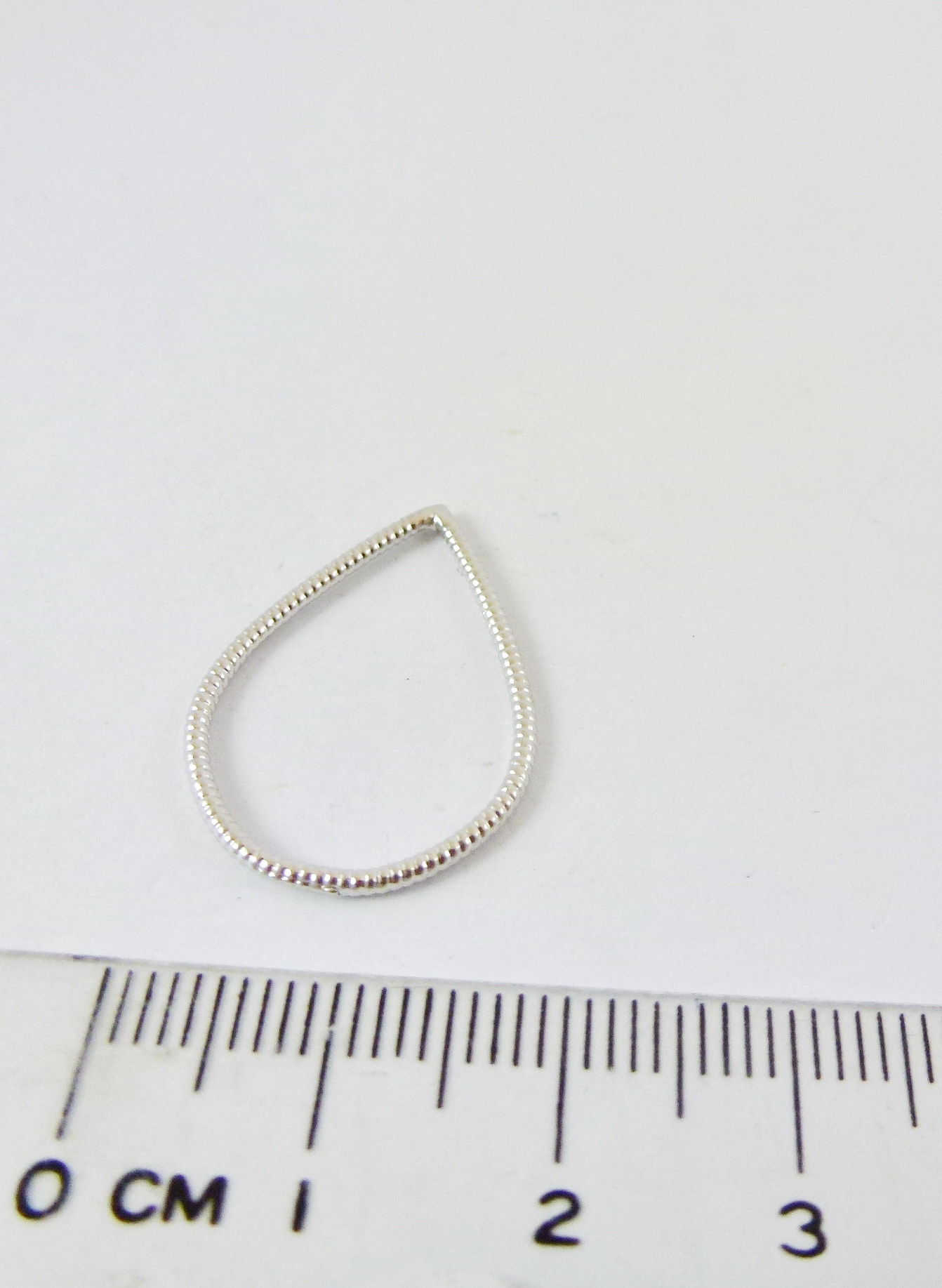 25mm銅鍍霧銀色螺紋水滴