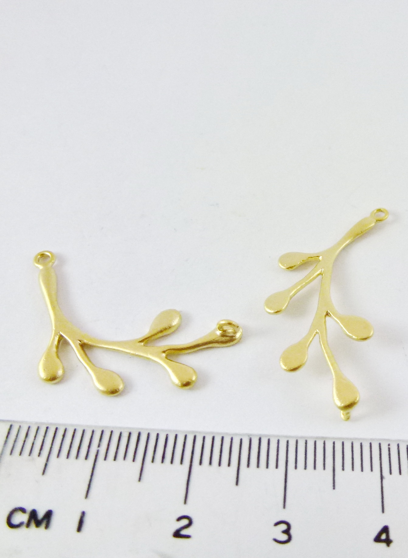 30mm銅鍍霧金色雙孔圓葉
