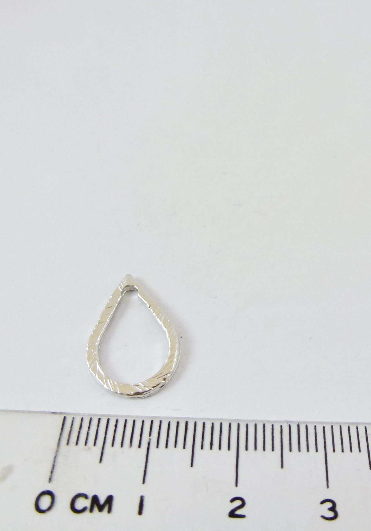 19mm銅鍍霧銀色條紋水滴