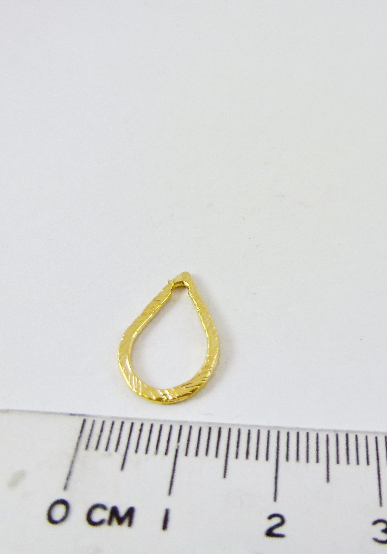 19mm銅鍍霧金色條紋水滴