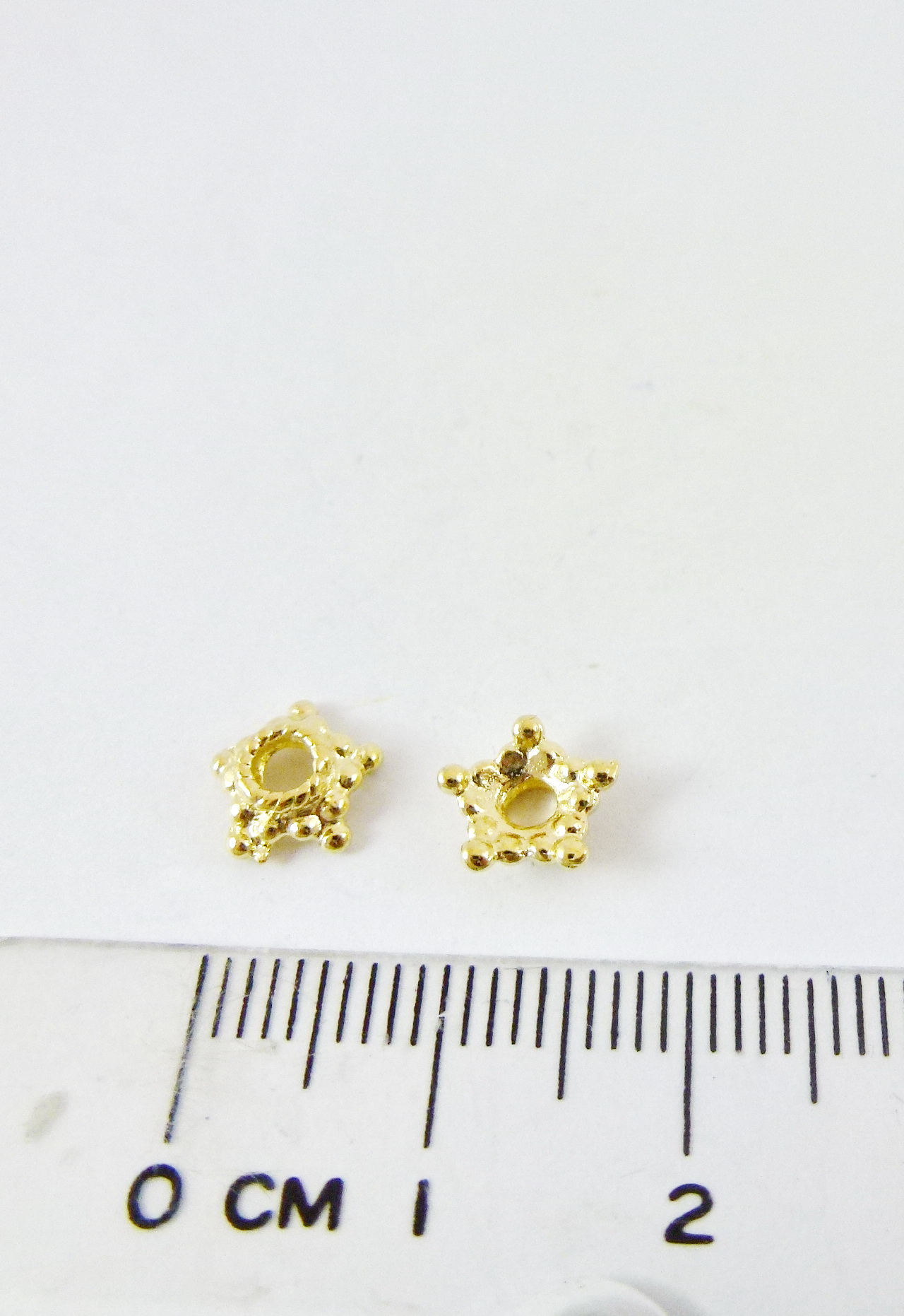 8mm銅鍍金色點狀星星花帽
