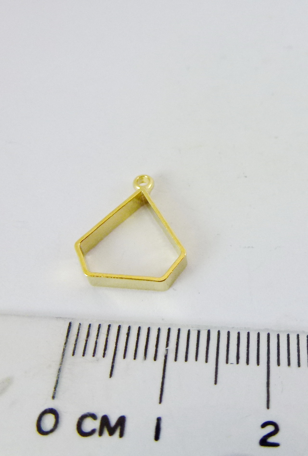 12MM銅鍍金色單孔五邊形框