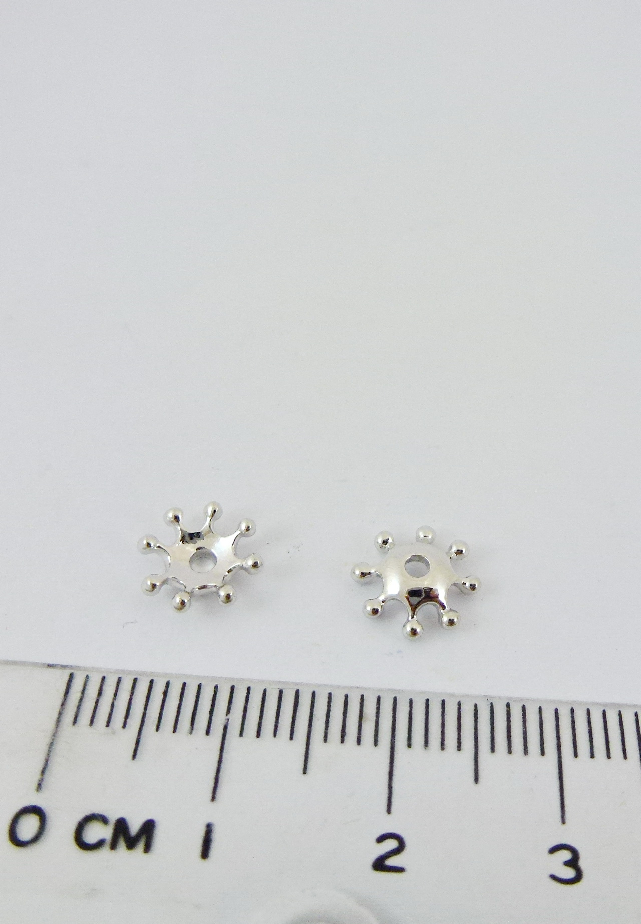 8MM銅鍍正白K八星點花帽