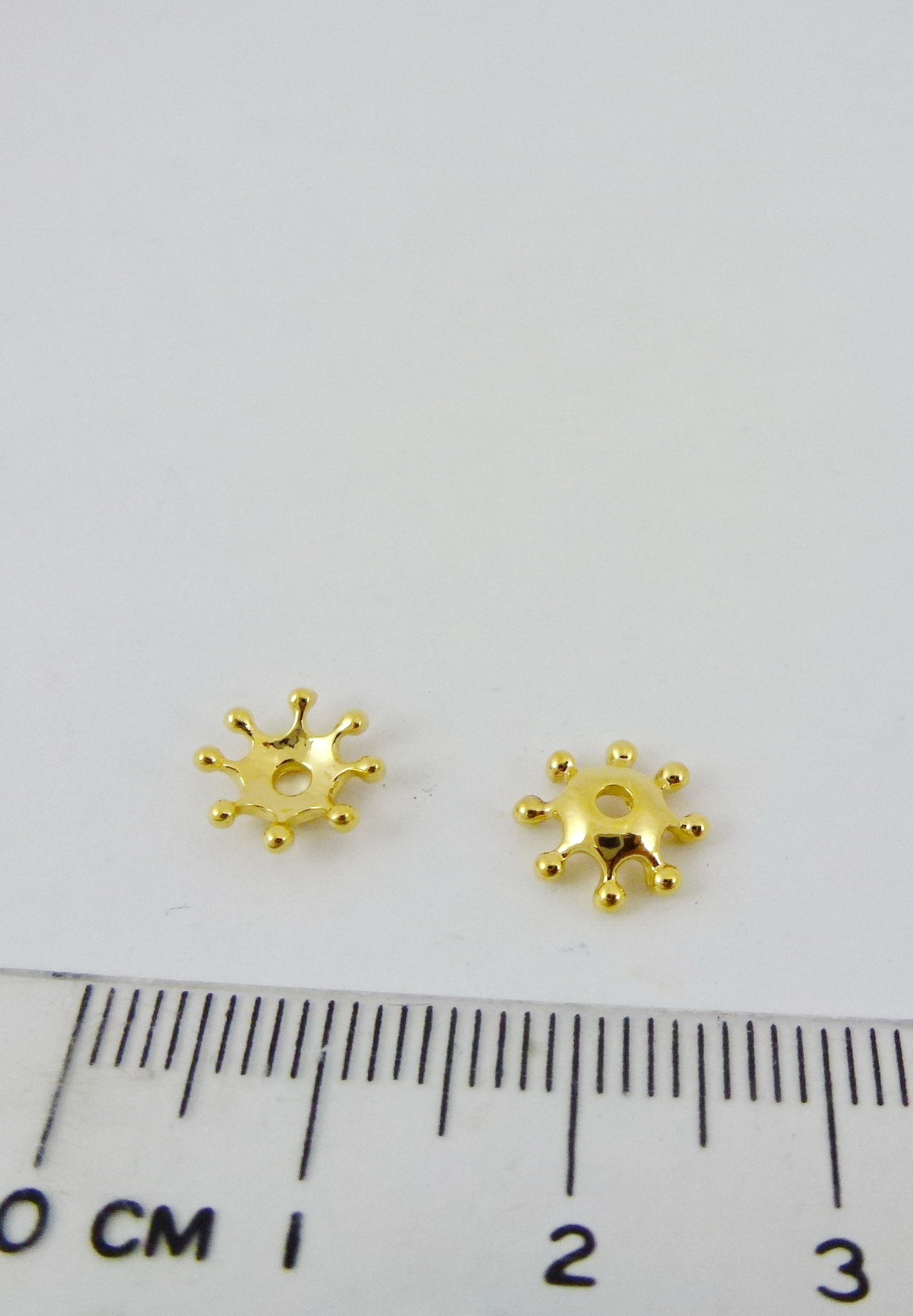 8MM銅鍍金色八星點花帽