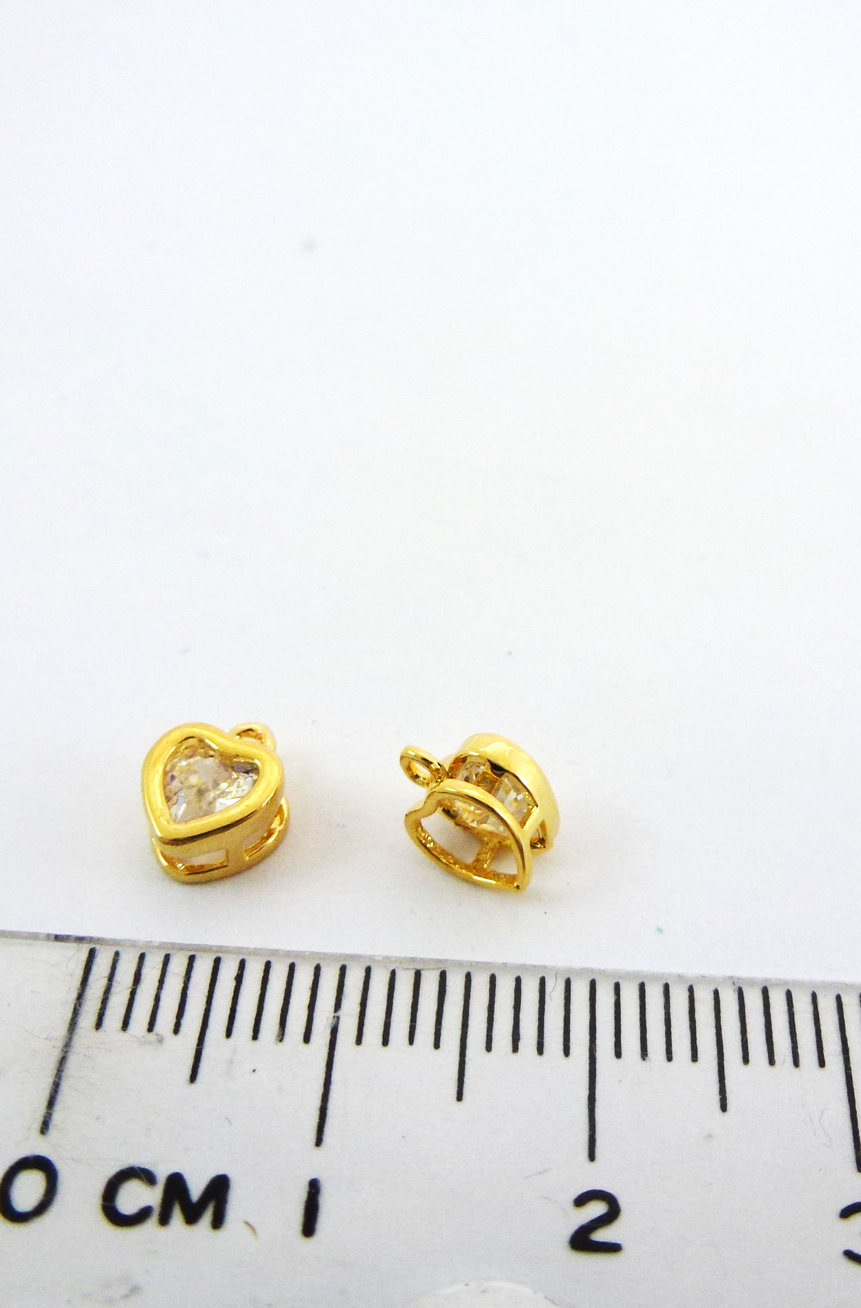 6mm銅鍍金色單孔鋯石心