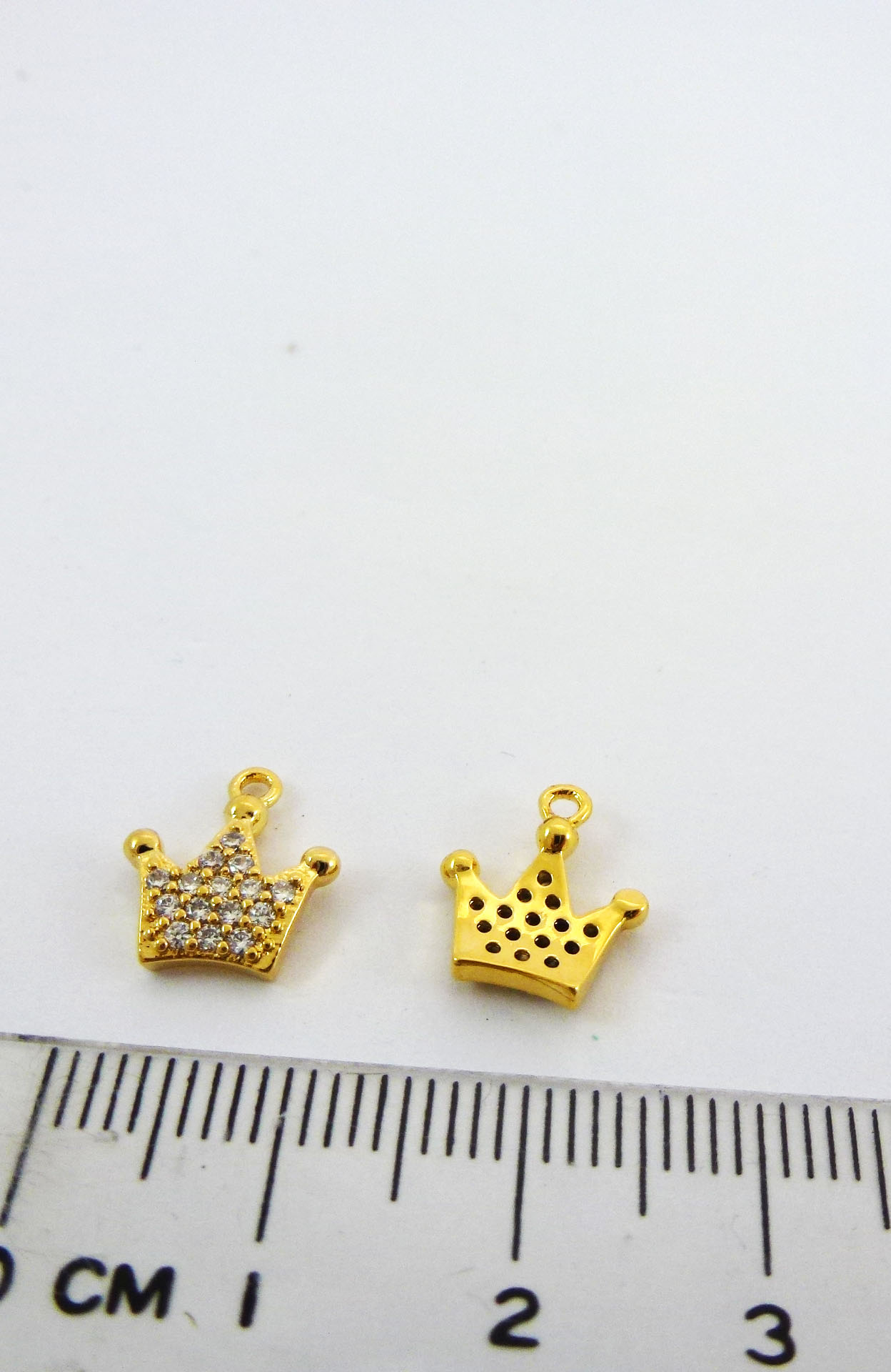 銅鍍金色單孔鑲鑽皇冠