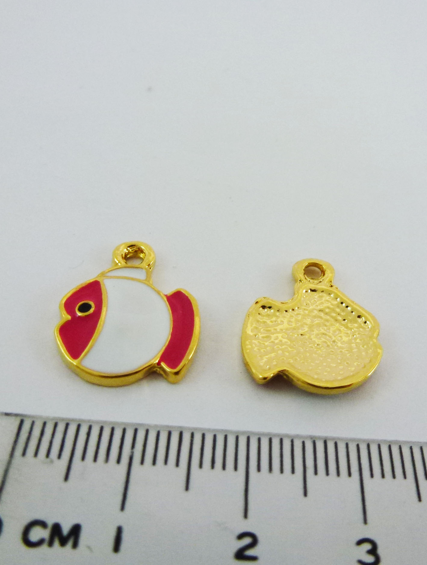 銅鍍金色單孔胖胖魚-粉紅