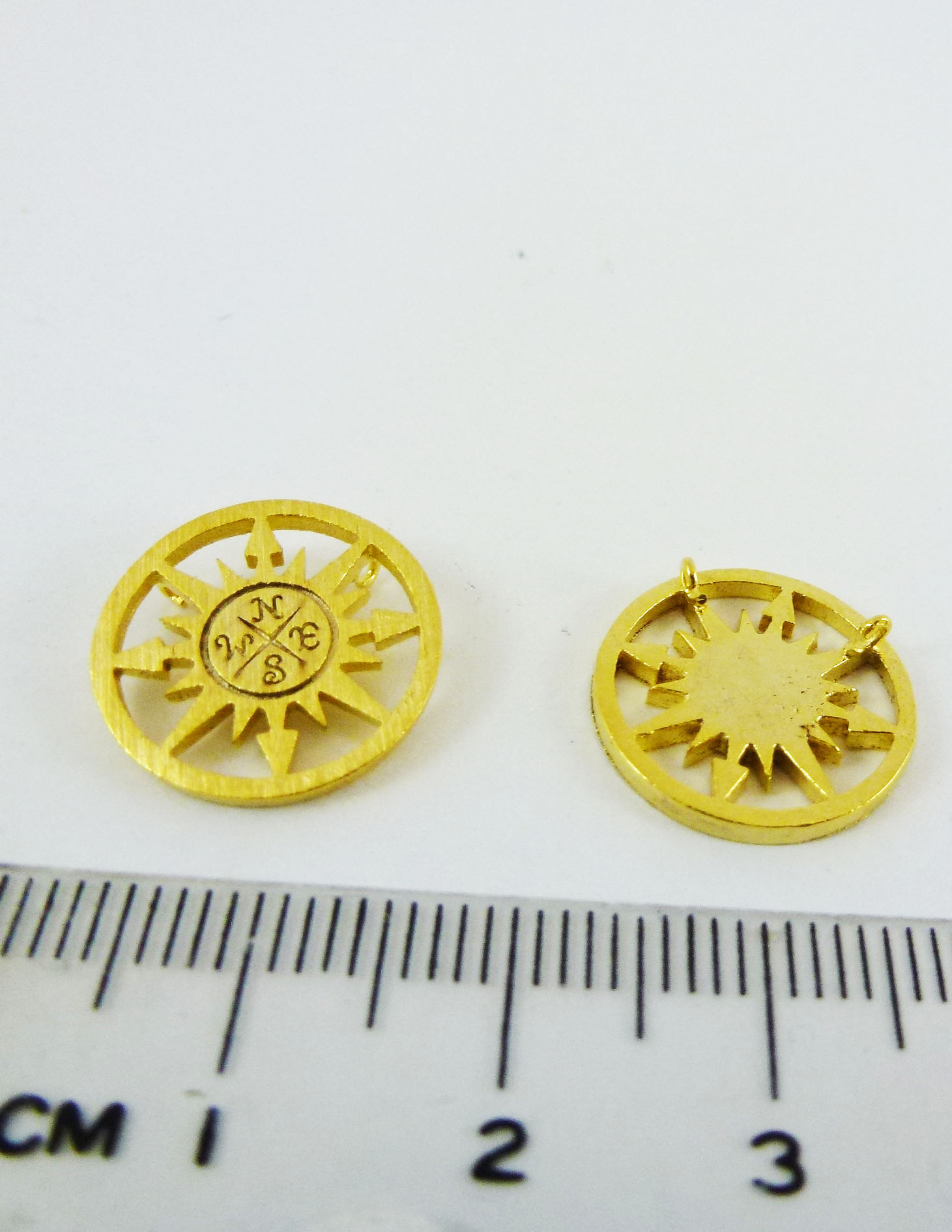 15MM銅鍍霧金色雙孔箭頭太陽