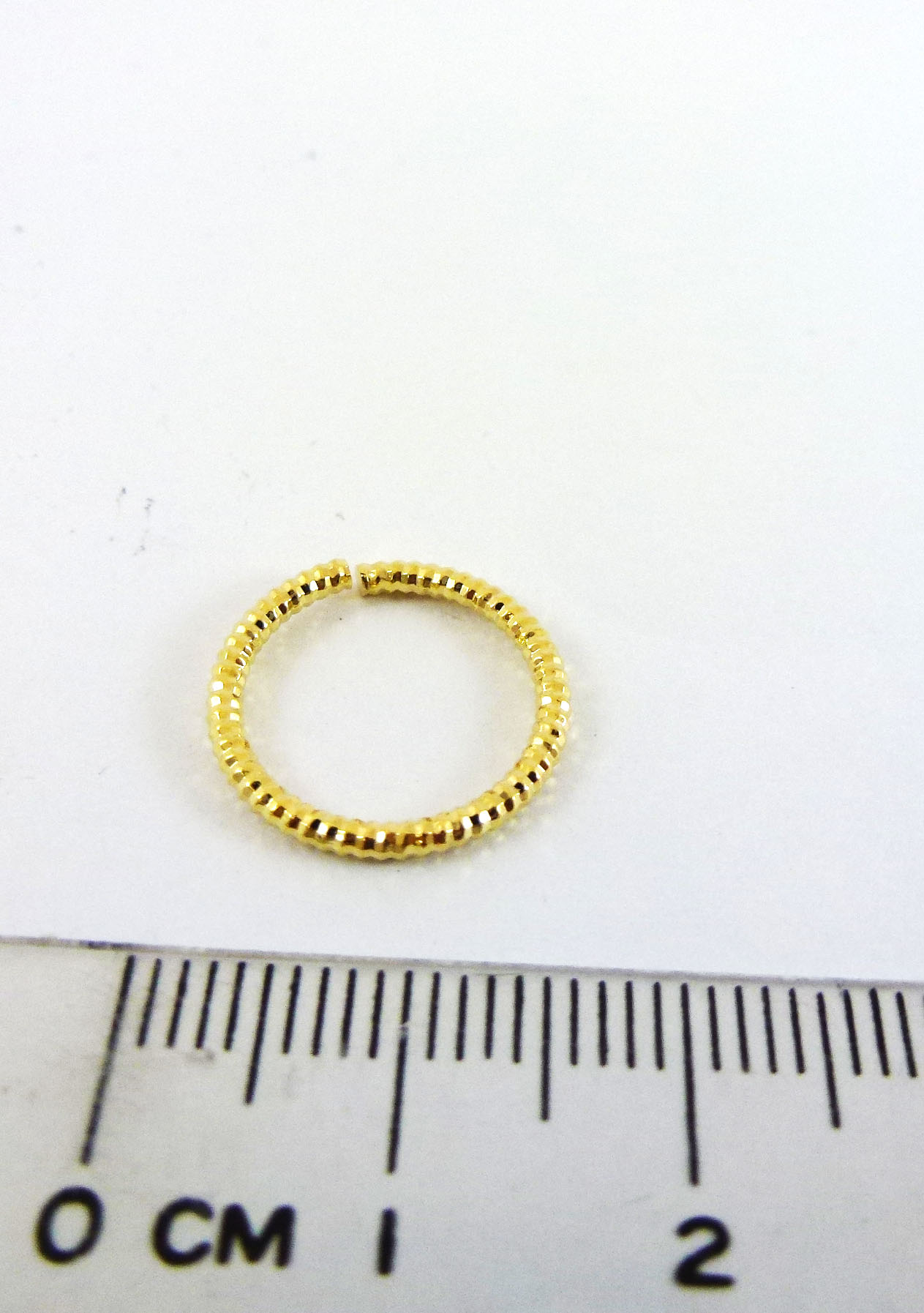 1.5X15mm銅鍍金色鐳射雕刻單圈