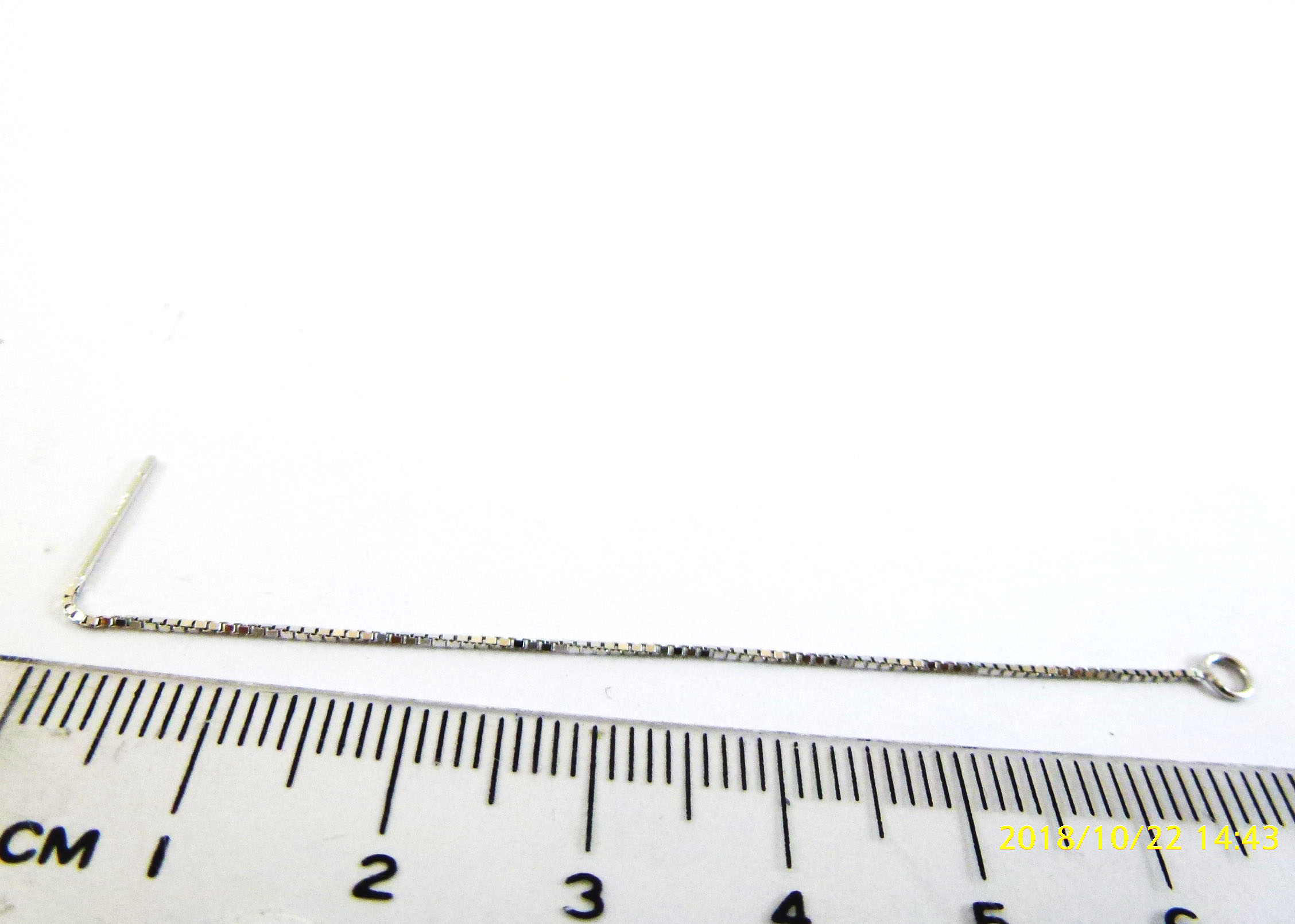 80mm純銀鍍正白K耳鍊