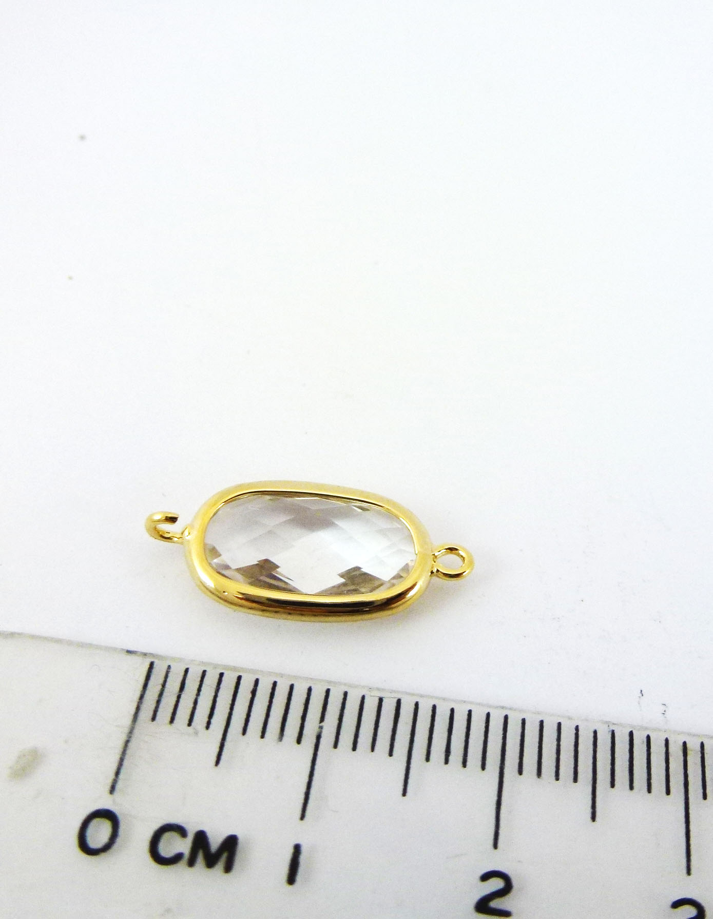 銅鍍金色雙孔橢圓包邊-淺絲綢