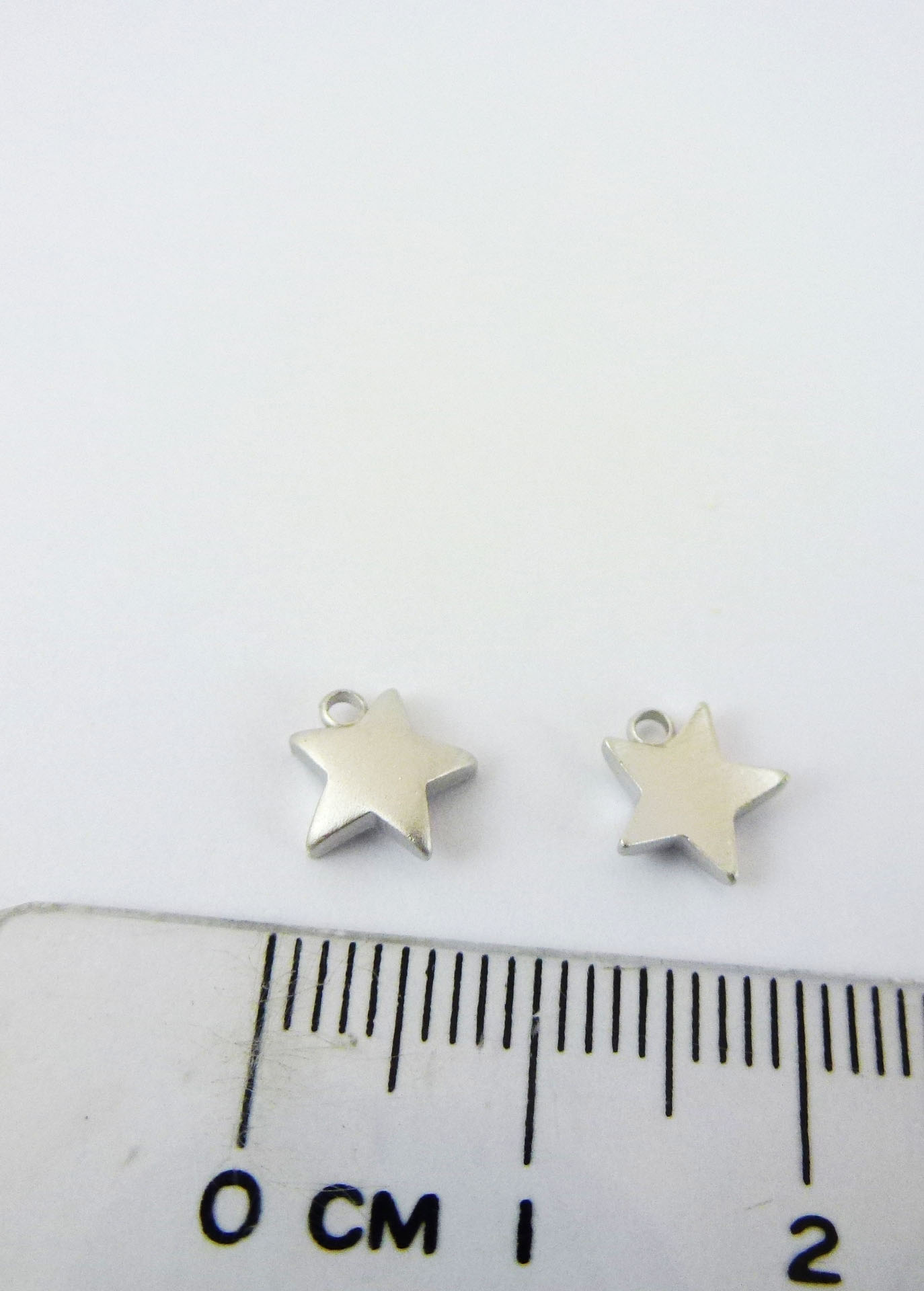 8MM銅鍍霧銀單孔星星