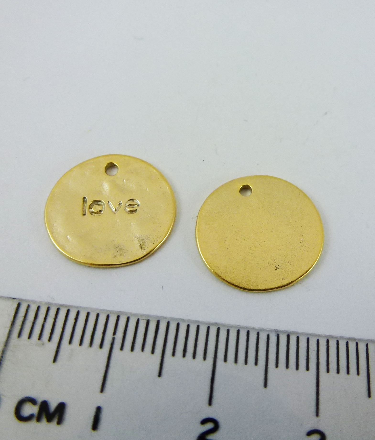15MM銅鍍霧金單孔love圓形