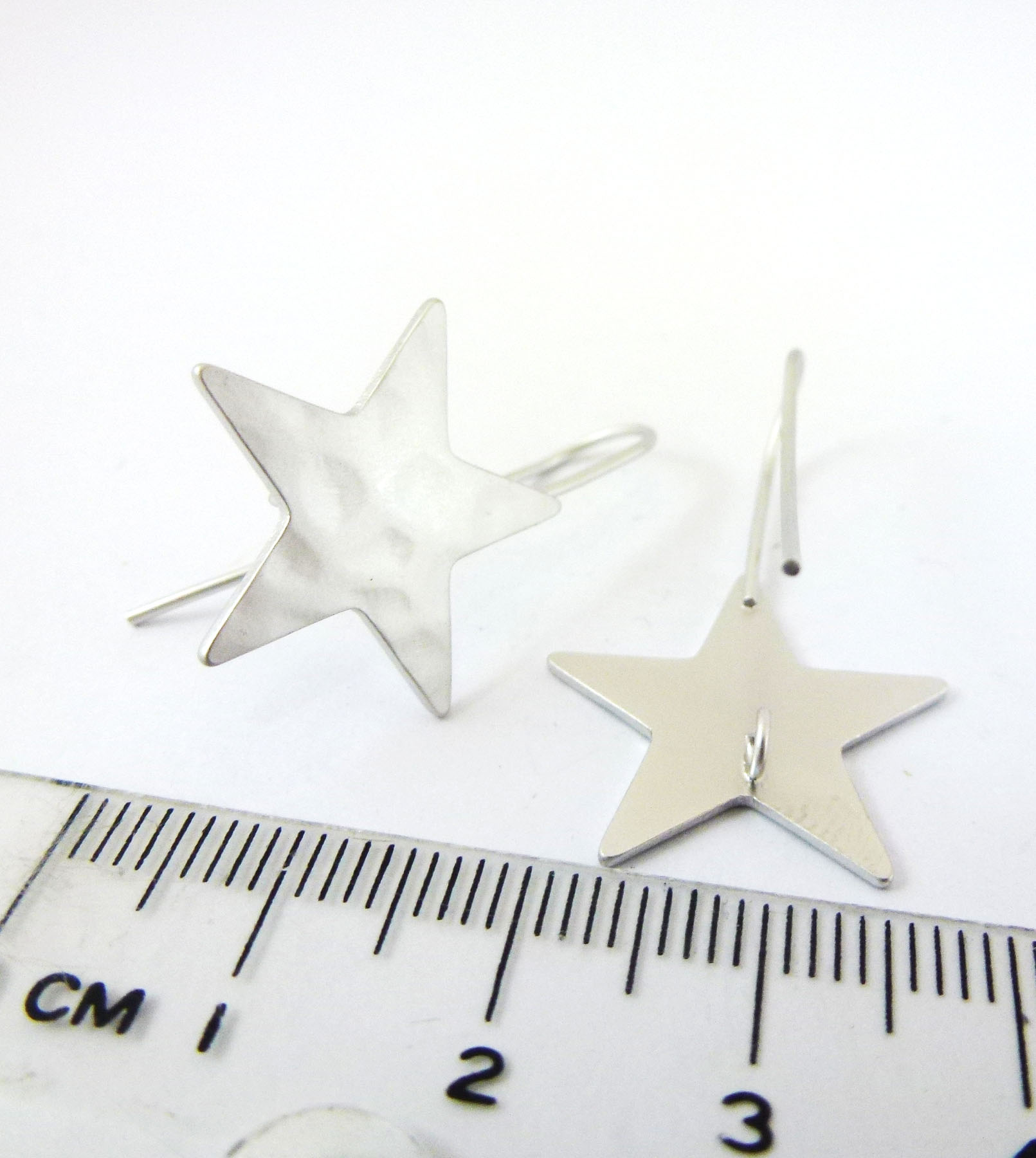 銅鍍霧銀星星耳鉤