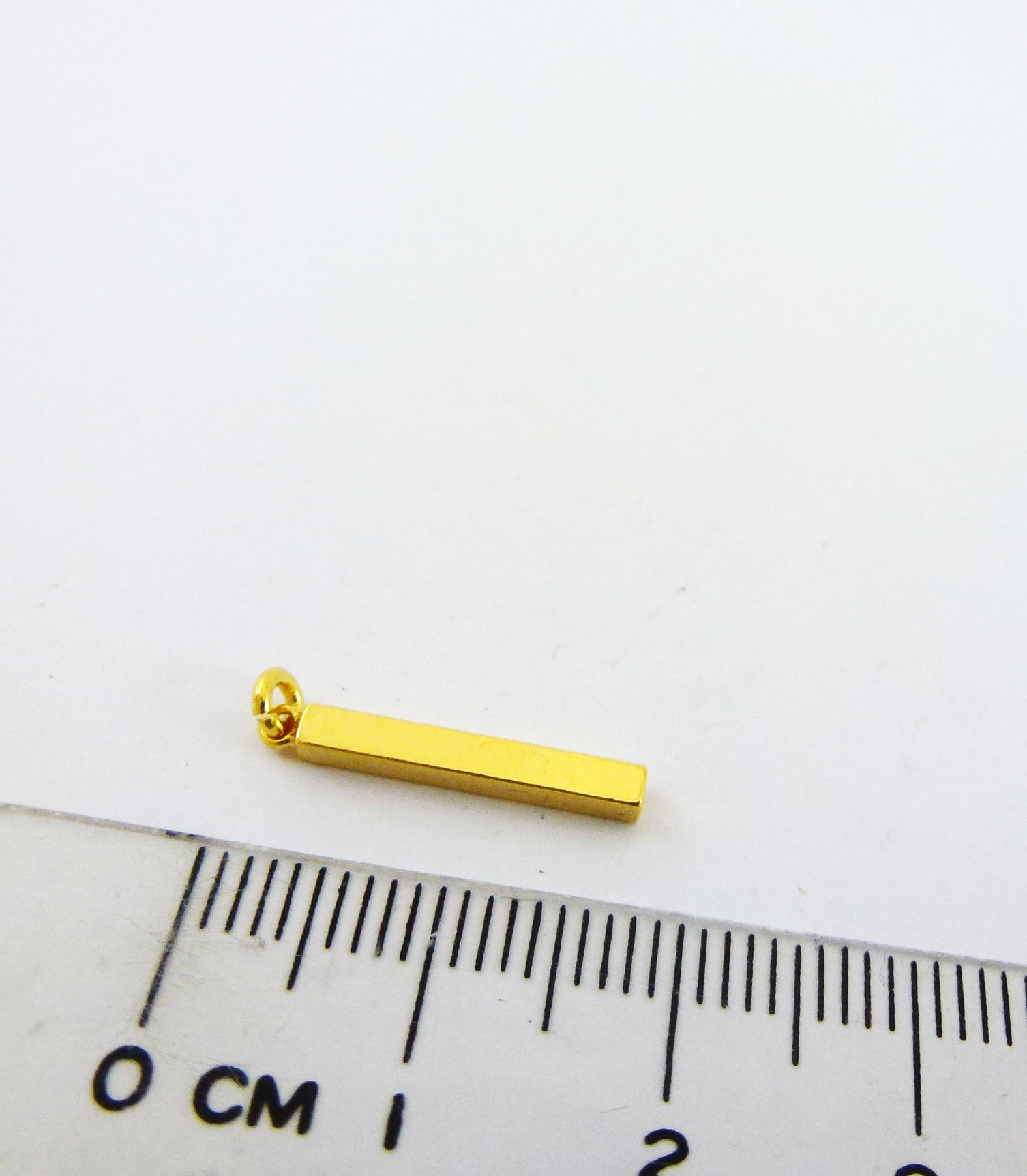 15MM銅鍍金色單孔附圈方形柱