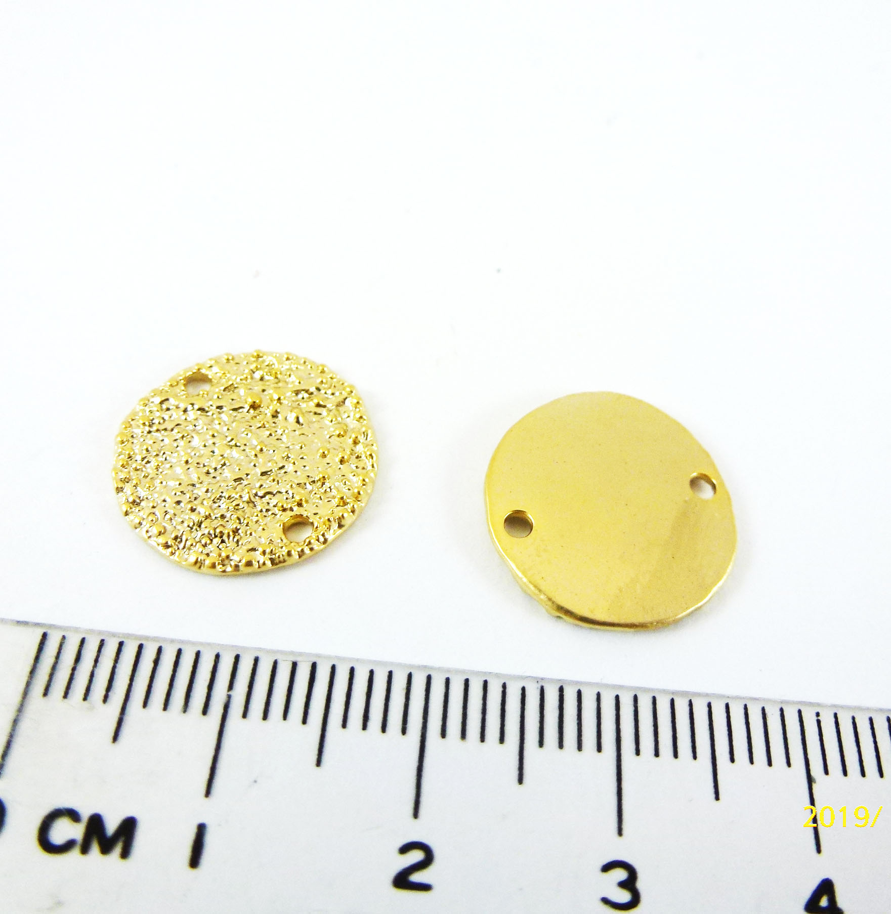 15MM銅鍍霧金雙孔圓片