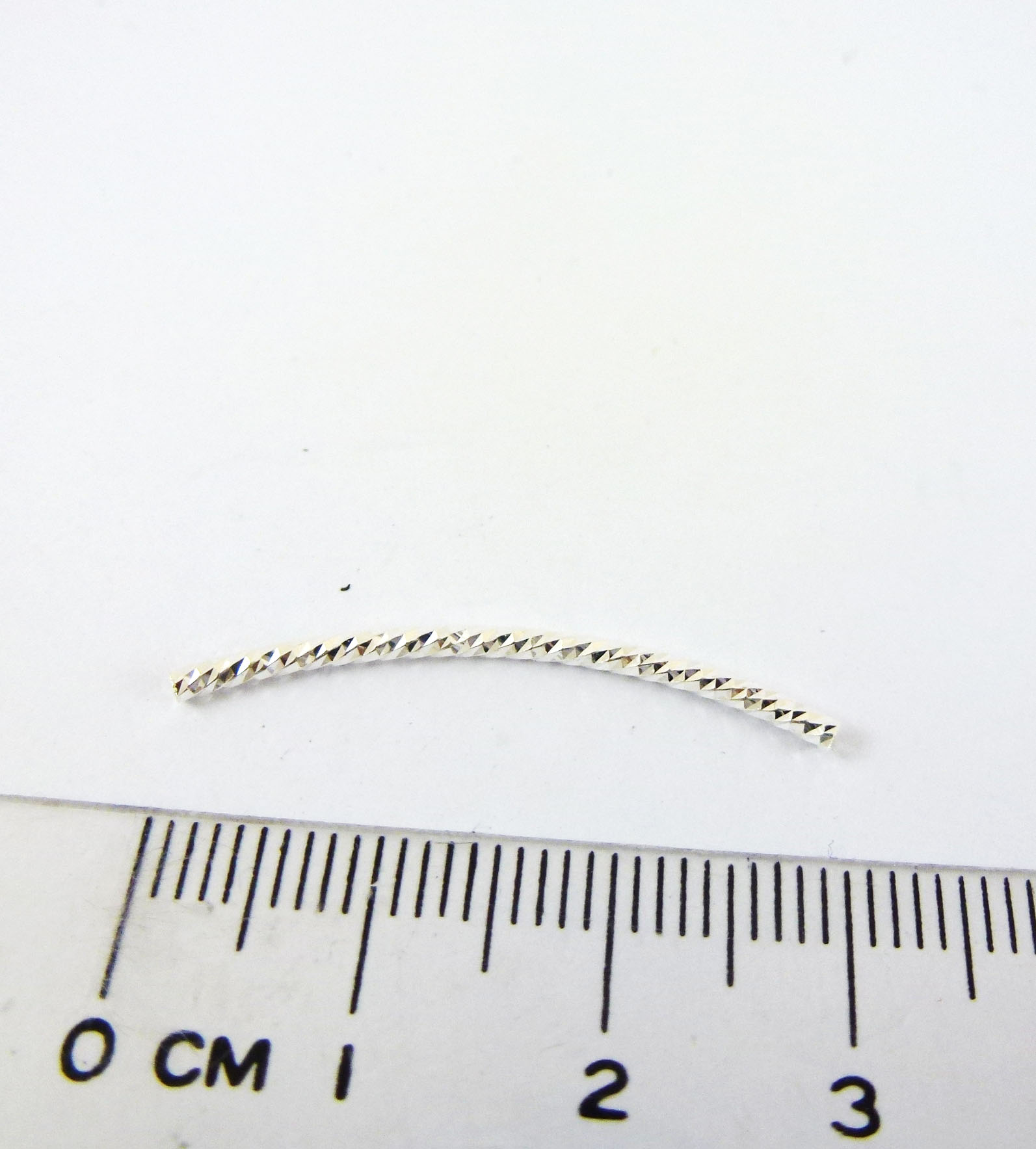 1.5X30MM純銀鍍正白K刻紋彎管