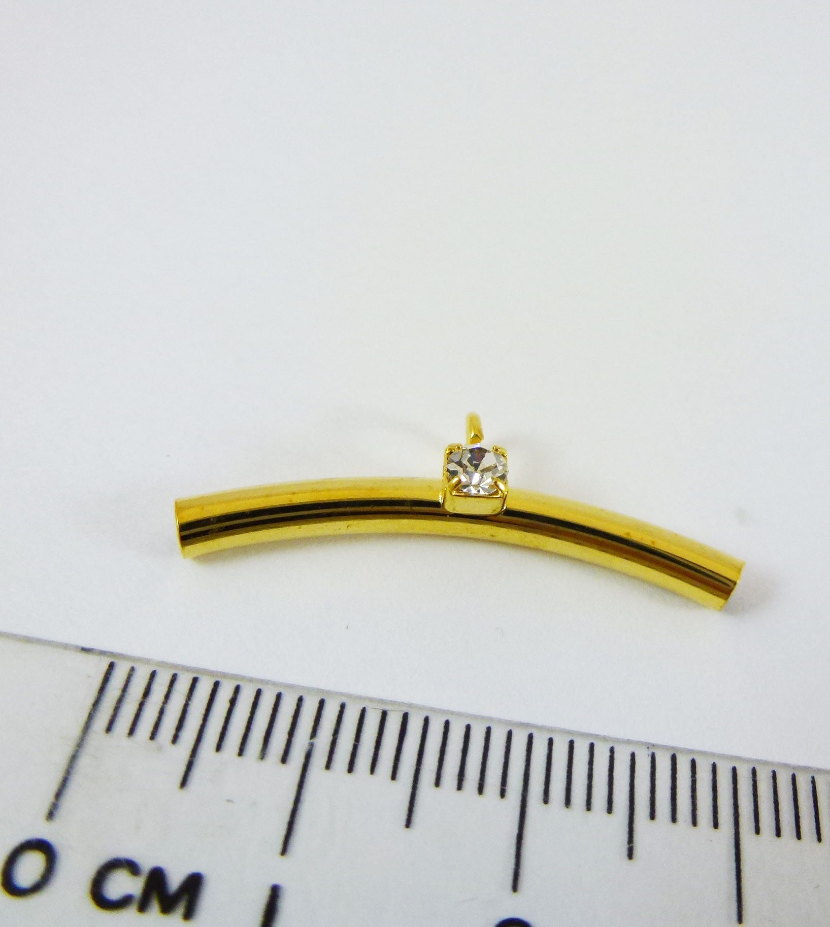 3x30mm銅鍍金色單鑽彎管