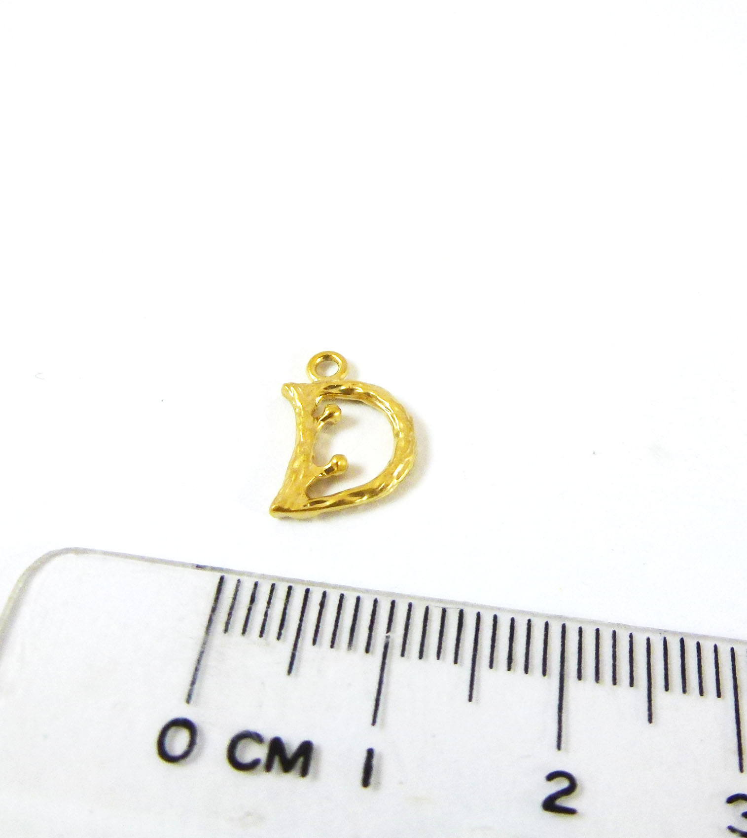 銅鍍霧金單孔英文字母D