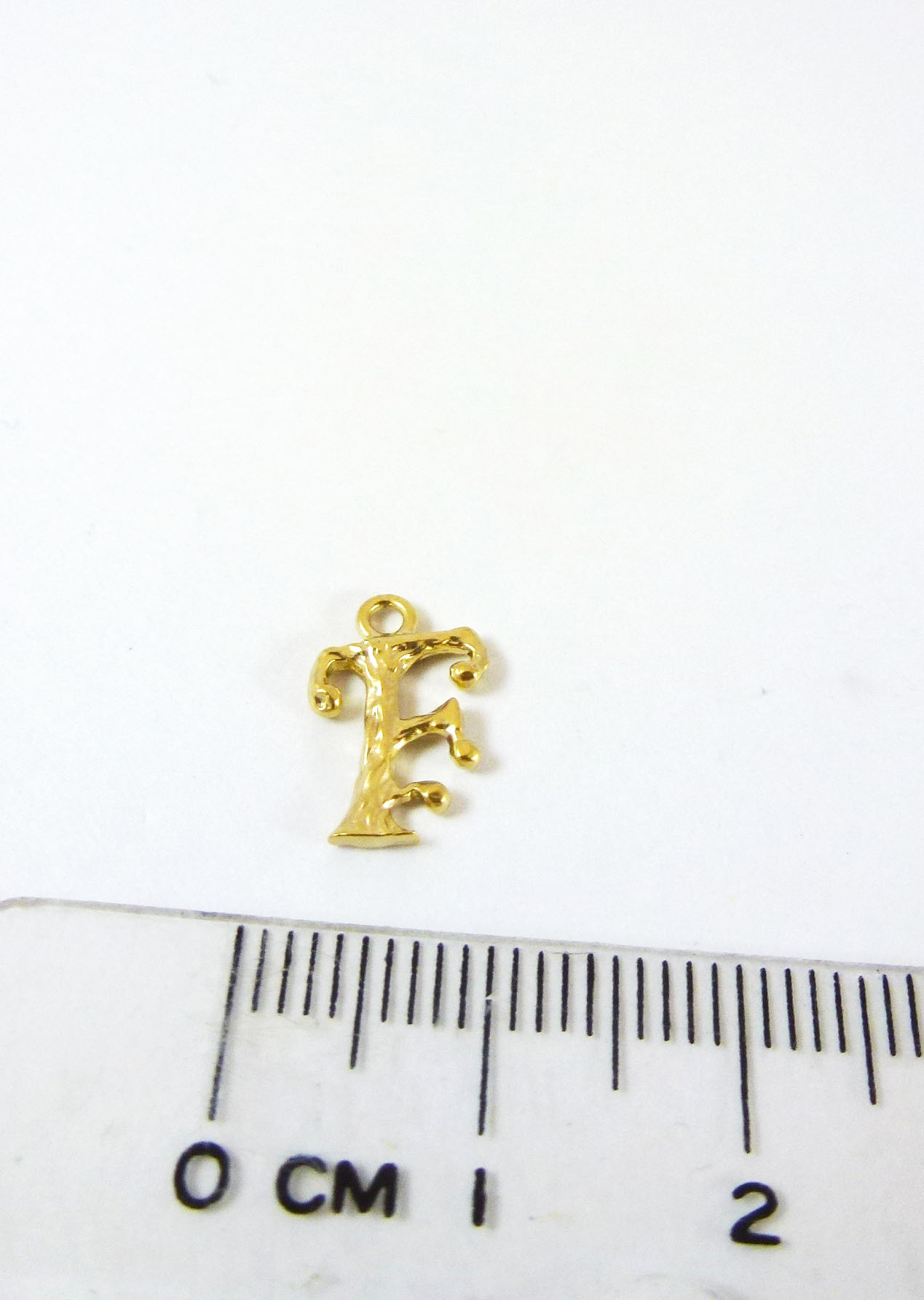 銅鍍霧金單孔英文字母F