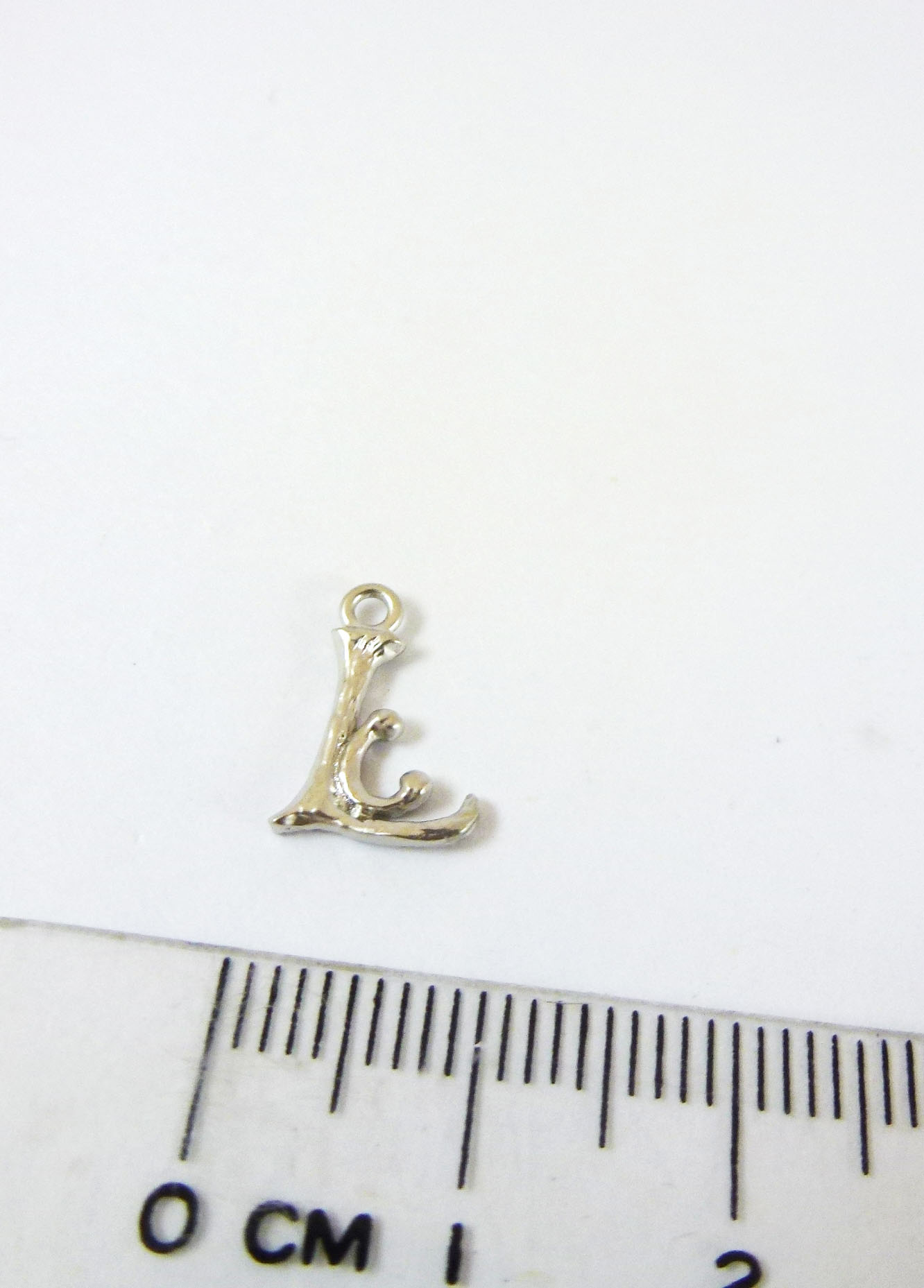 銅鍍霧銀單孔英文字母L