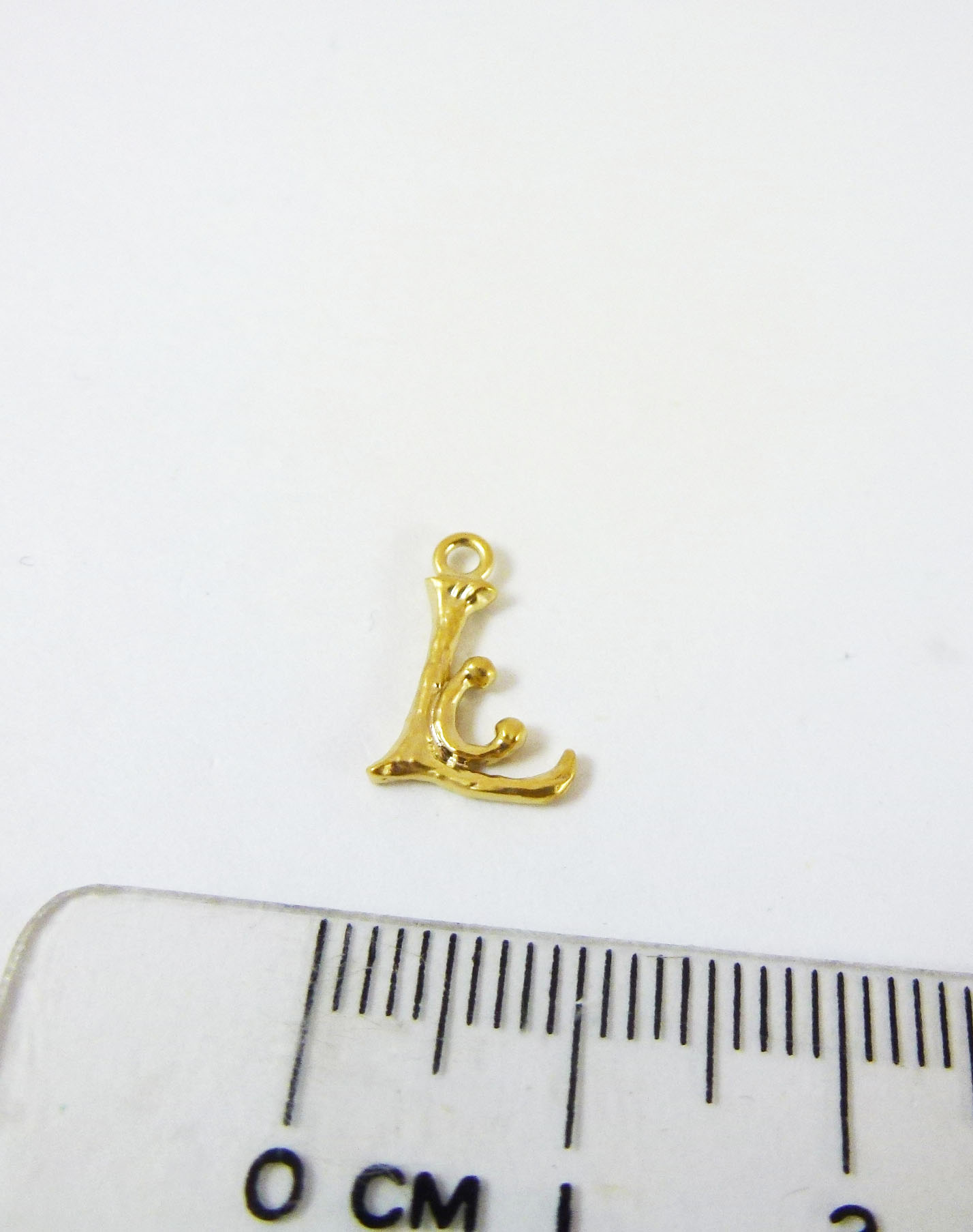 銅鍍霧金單孔英文字母L